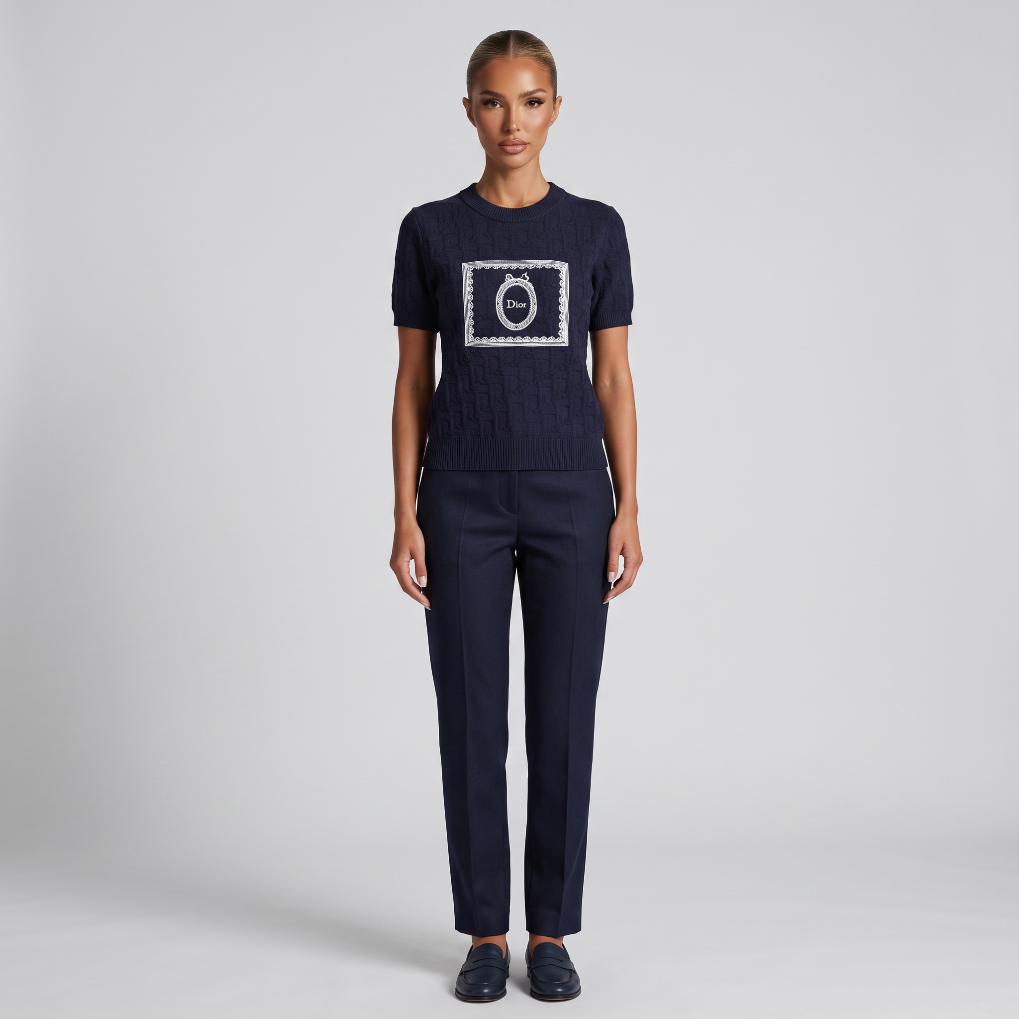 💙 Dior Oblique Medallion Knit Top | One Size
