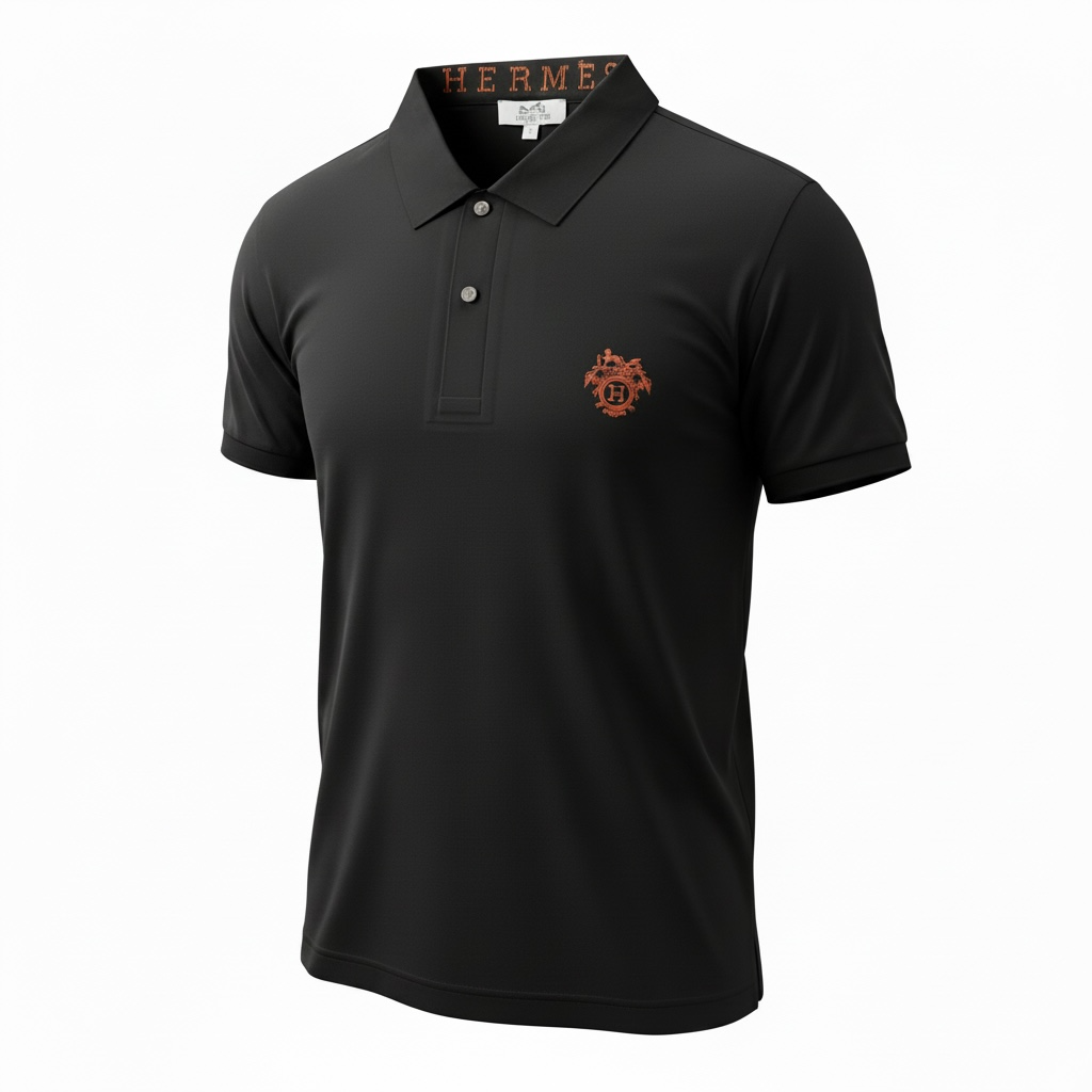 Hermès Black Polo Shirt 🖤✨ Signature Luxury Edition