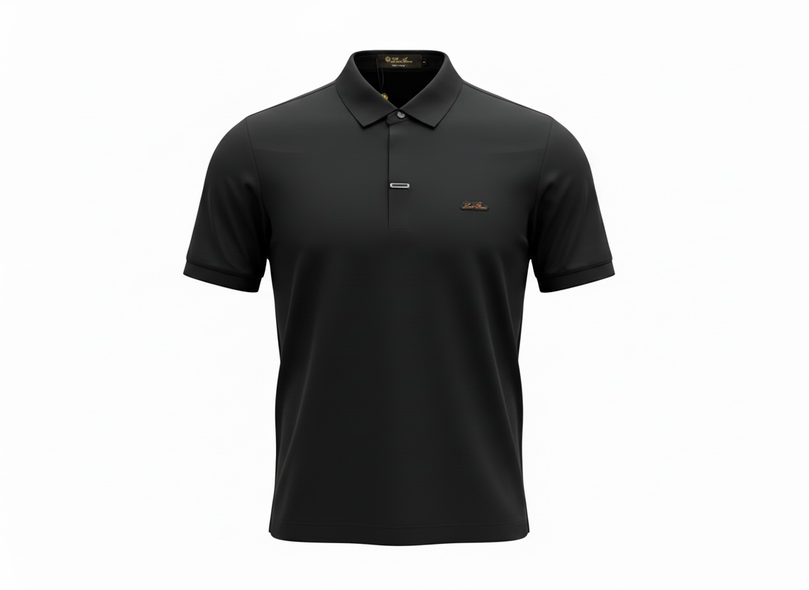 Loro Piana Black Minimal Polo Shirt ๐คโจ Modern Luxury Fit