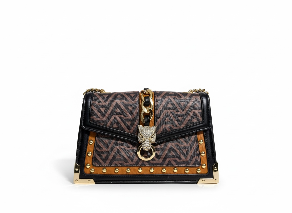 ALDO Leopard Head Chain Shoulder Bag – Brown Monogram 🐆🤎 | Bold Luxe Edge