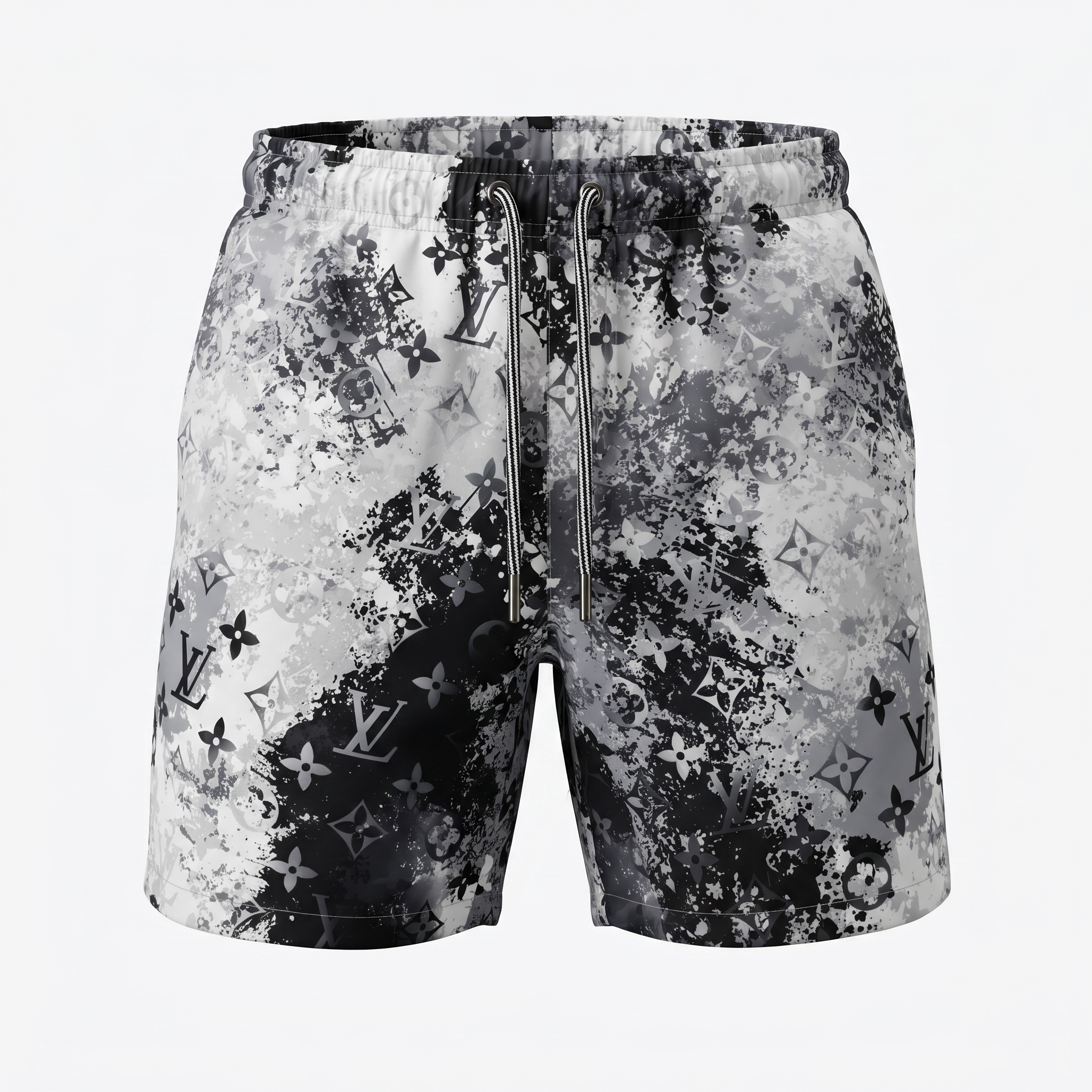 Louis Vuitton Monogram Splash Swim Shorts – Black & White 🖤🤍🌊