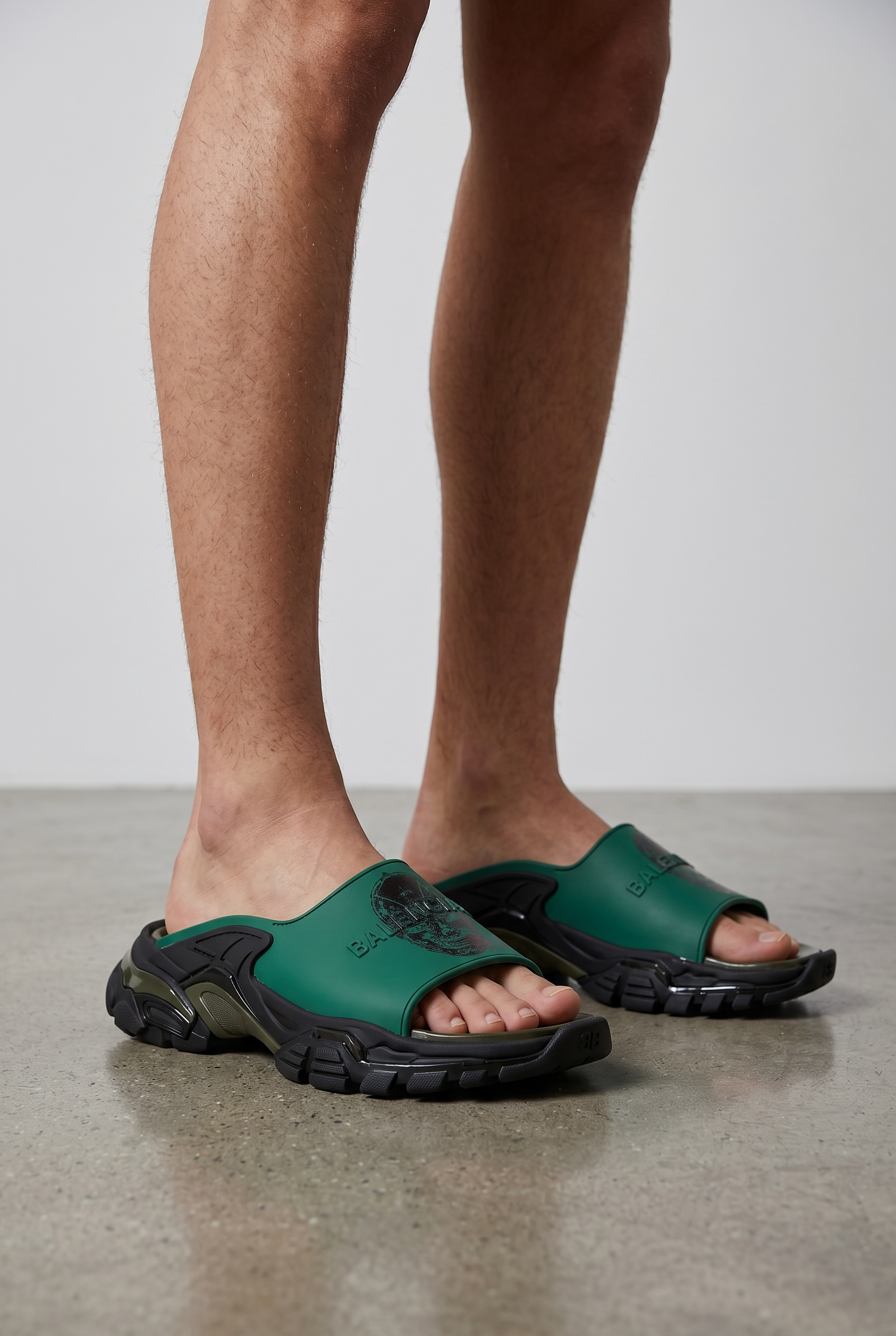 Balenciaga Graphic Slide Sandals – Green & Black Edition 💚🔥