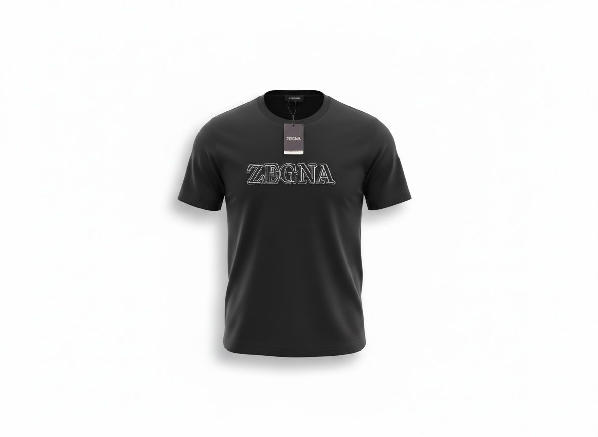 ZEGNA Signature Black Logo T-Shirt 🖤✨ Premium Minimal Style