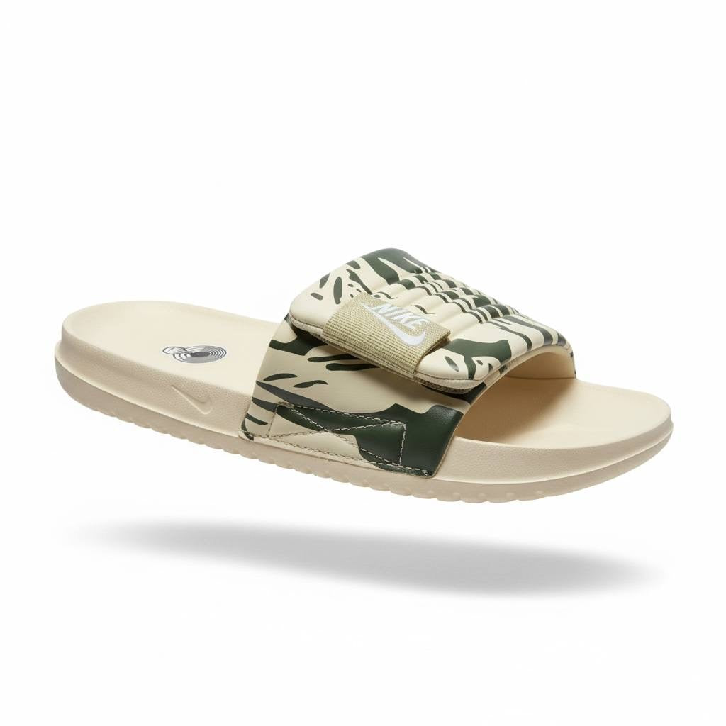 Nike Camo Slides – Beige & Olive Edition 🤍🟢