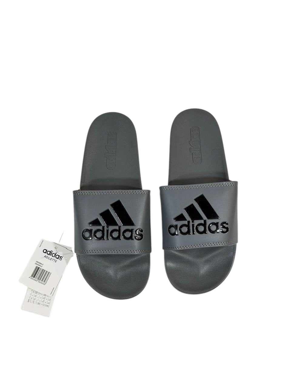 ADIDAS Slides – Grey Logo Edition 🩶⚫