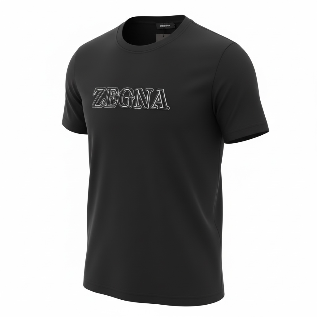 ZEGNA Signature Black Logo T-Shirt 🖤✨ Premium Minimal Style