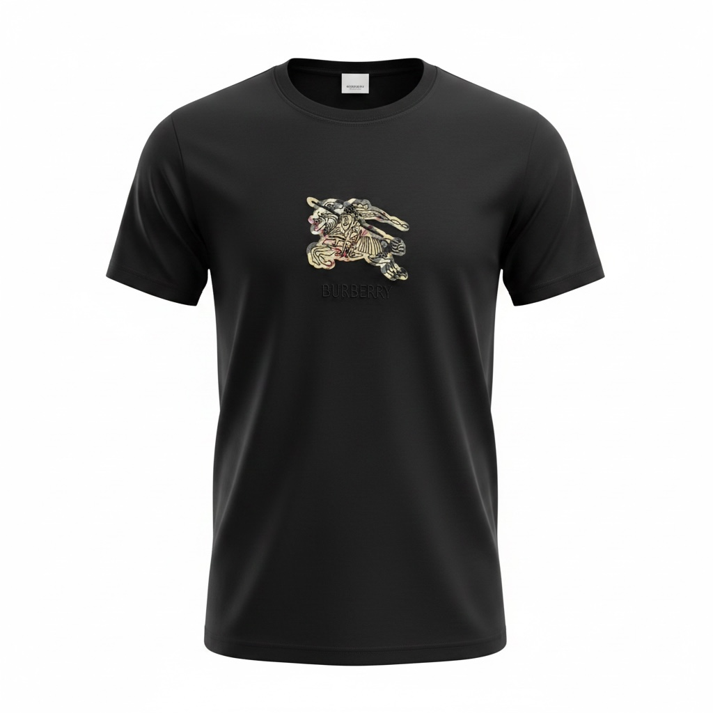 Burberry Black Graphic T-Shirt 🖤✨ Signature Knight Logo