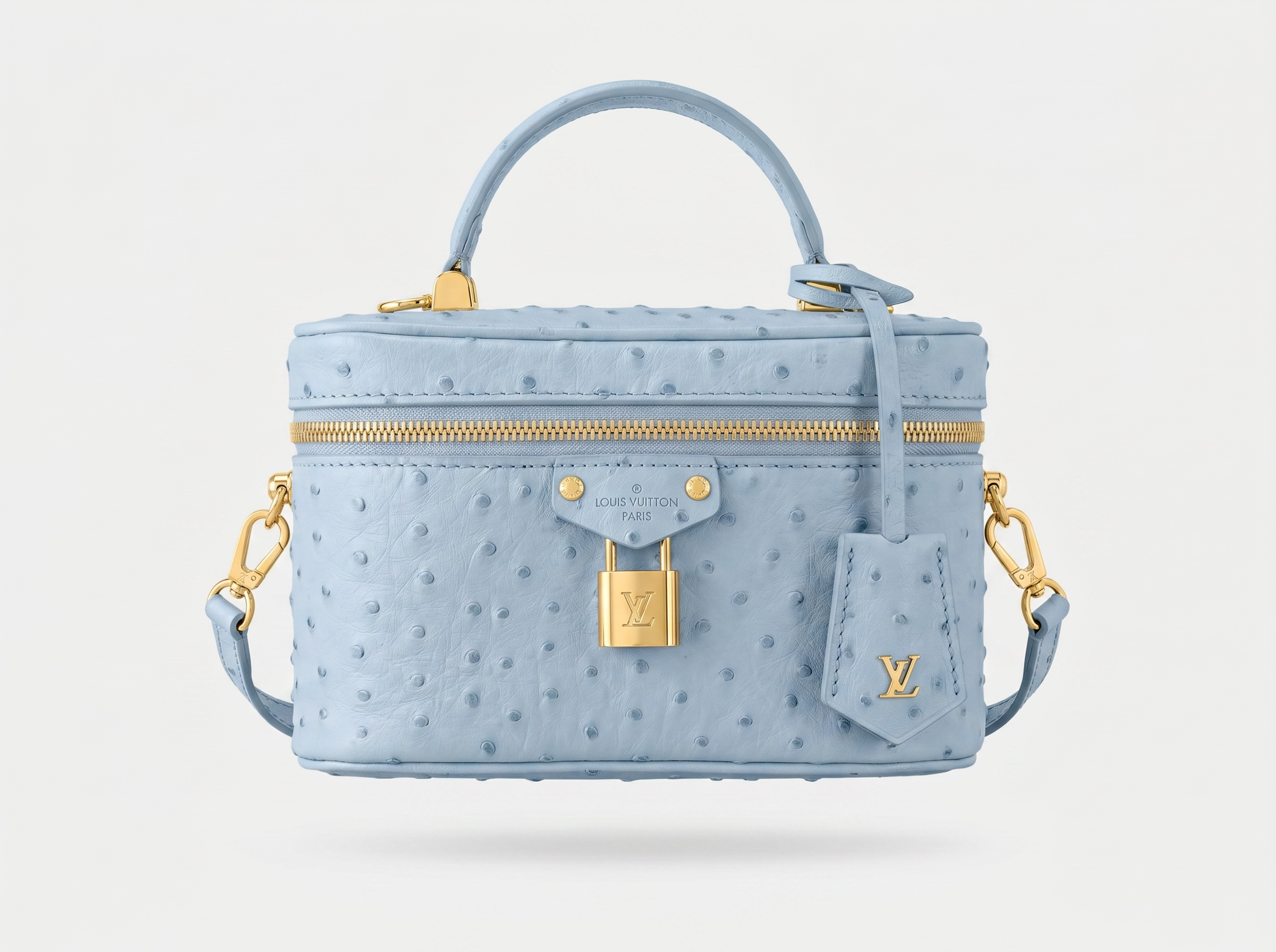 Louis Vuitton Baby Blue Ostrich-Effect Vanity Case Bag 🩵✨👜🔐
