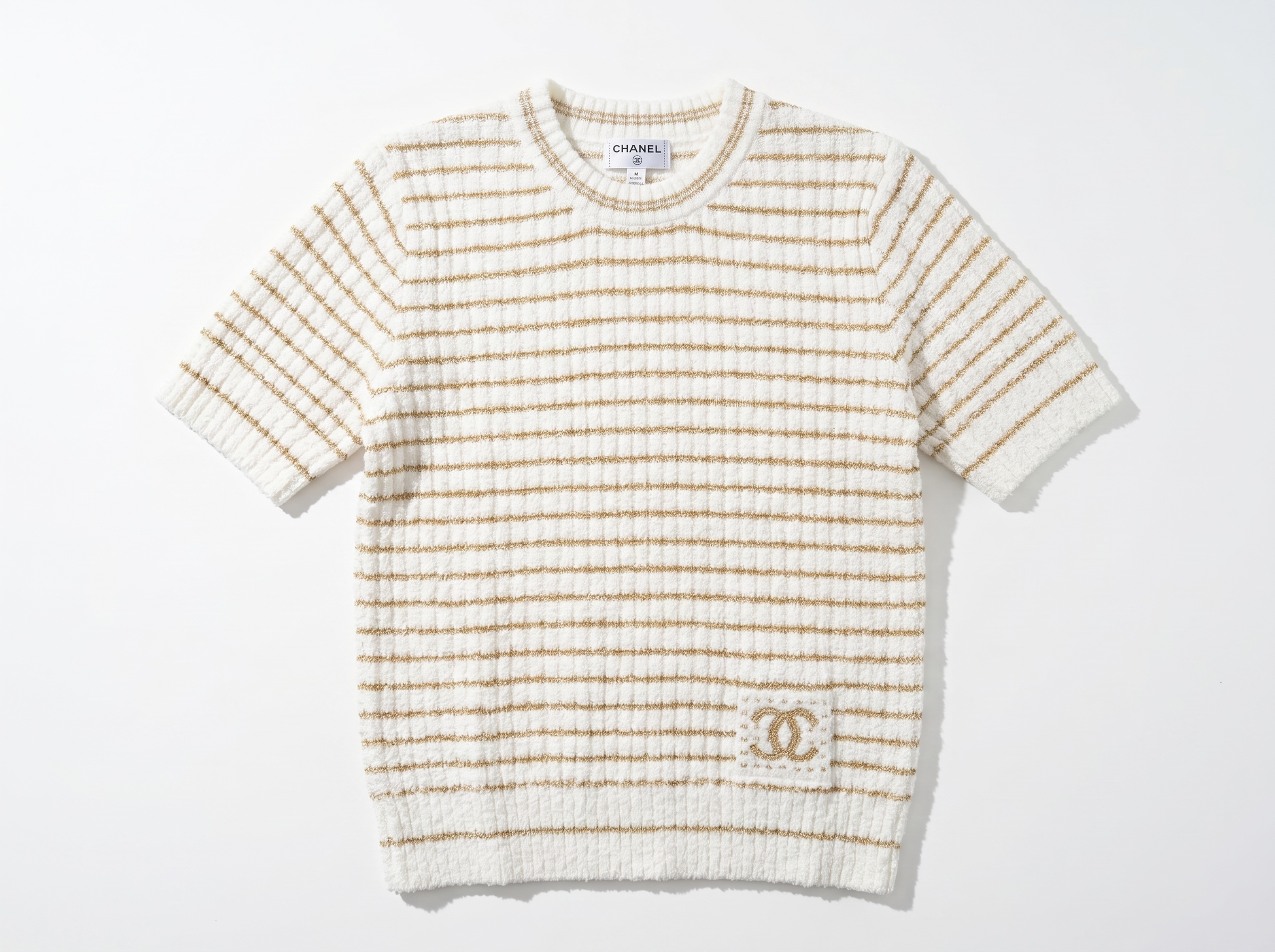 🤍 Chanel Metallic Stripe Knit Top