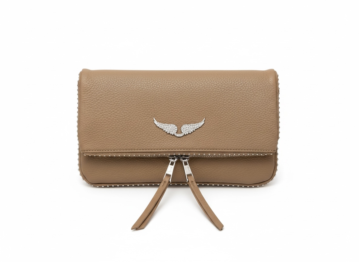 Zadig & Voltaire Beige Leather Clutch 🤍✨ | Minimal Chic Essential