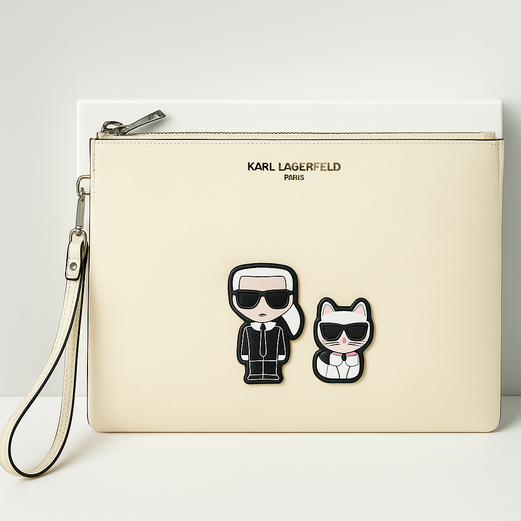 Karl Lagerfeld Paris Cream Wristlet Clutch – Iconic Design