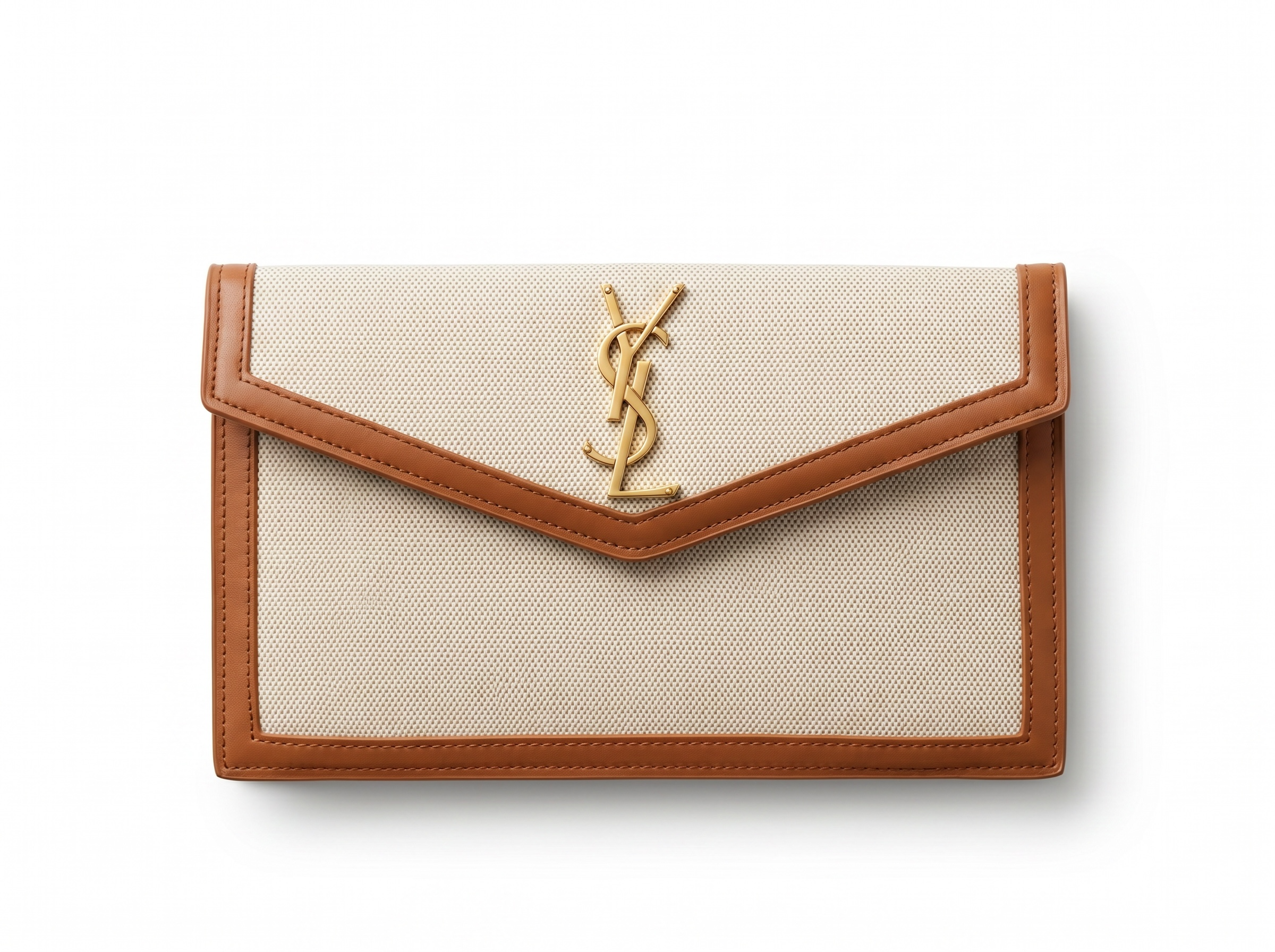 Saint Laurent Beige Canvas Envelope Clutch 🤍🤎✨👛🔥