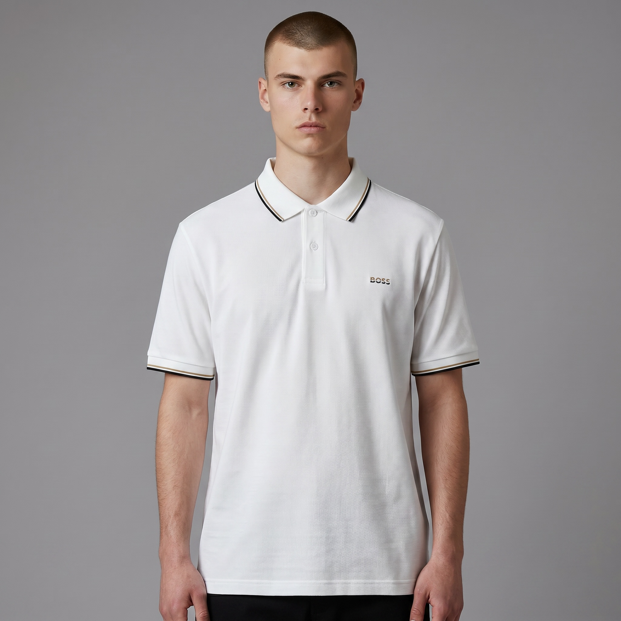 🤍✨ Hugo Boss White Luxury Polo Shirt – Premium Smart Casual Collection 👔🔥