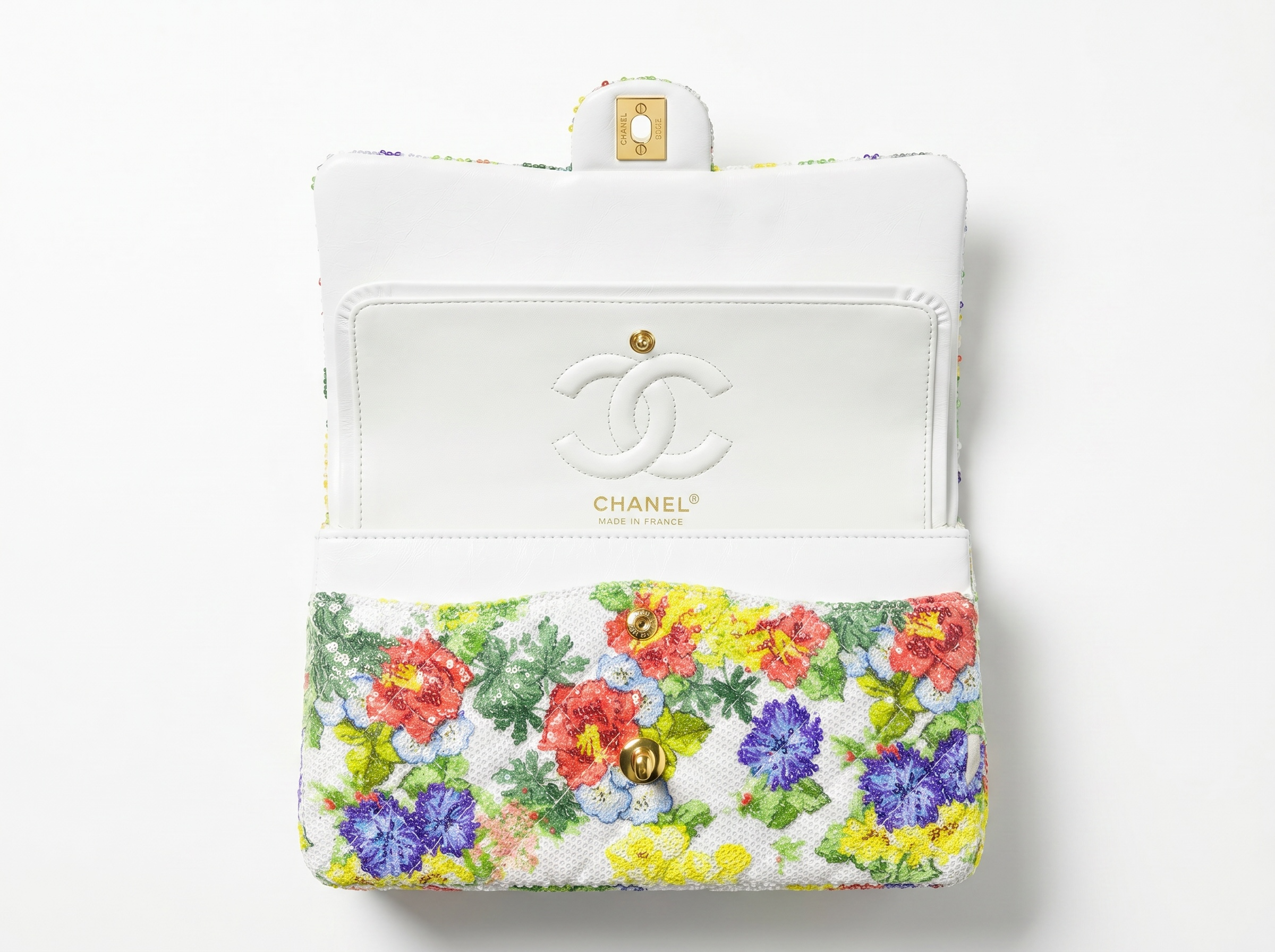 🌸 Chanel Floral Sequin Classic Flap Bag 🌸