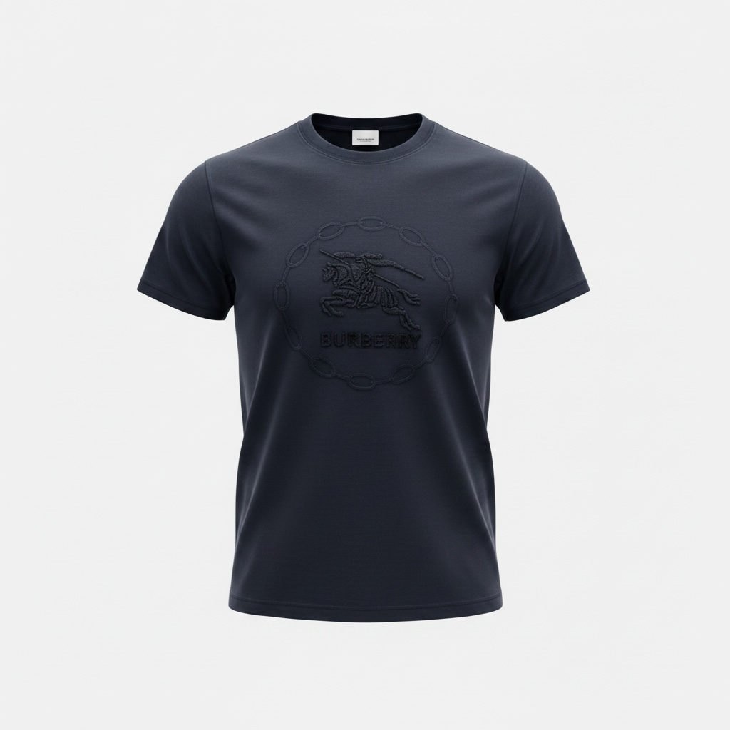 Burberry Navy Embossed Logo T-Shirt 🔵✨ Refined Minimal Edition