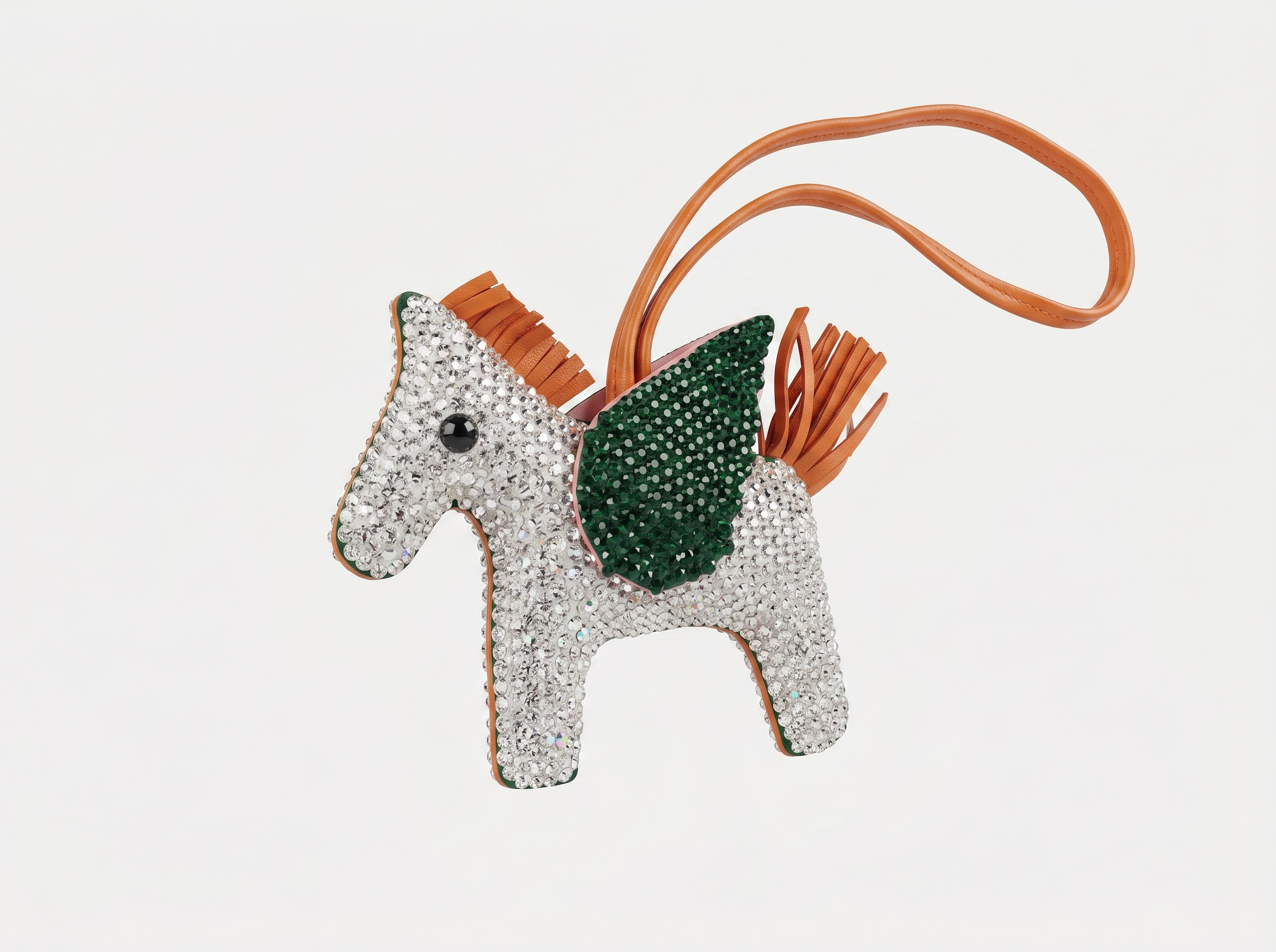 🦄 HERMÈS Rodeo Pegasus Crystal Charm – Emerald Wing Edition ✨💚