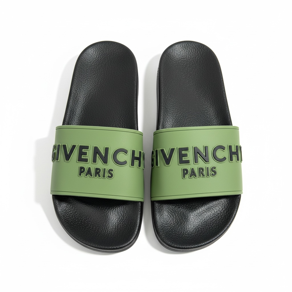 Givenchy Paris Logo Slides – Olive & Black Edition 🫒🖤
