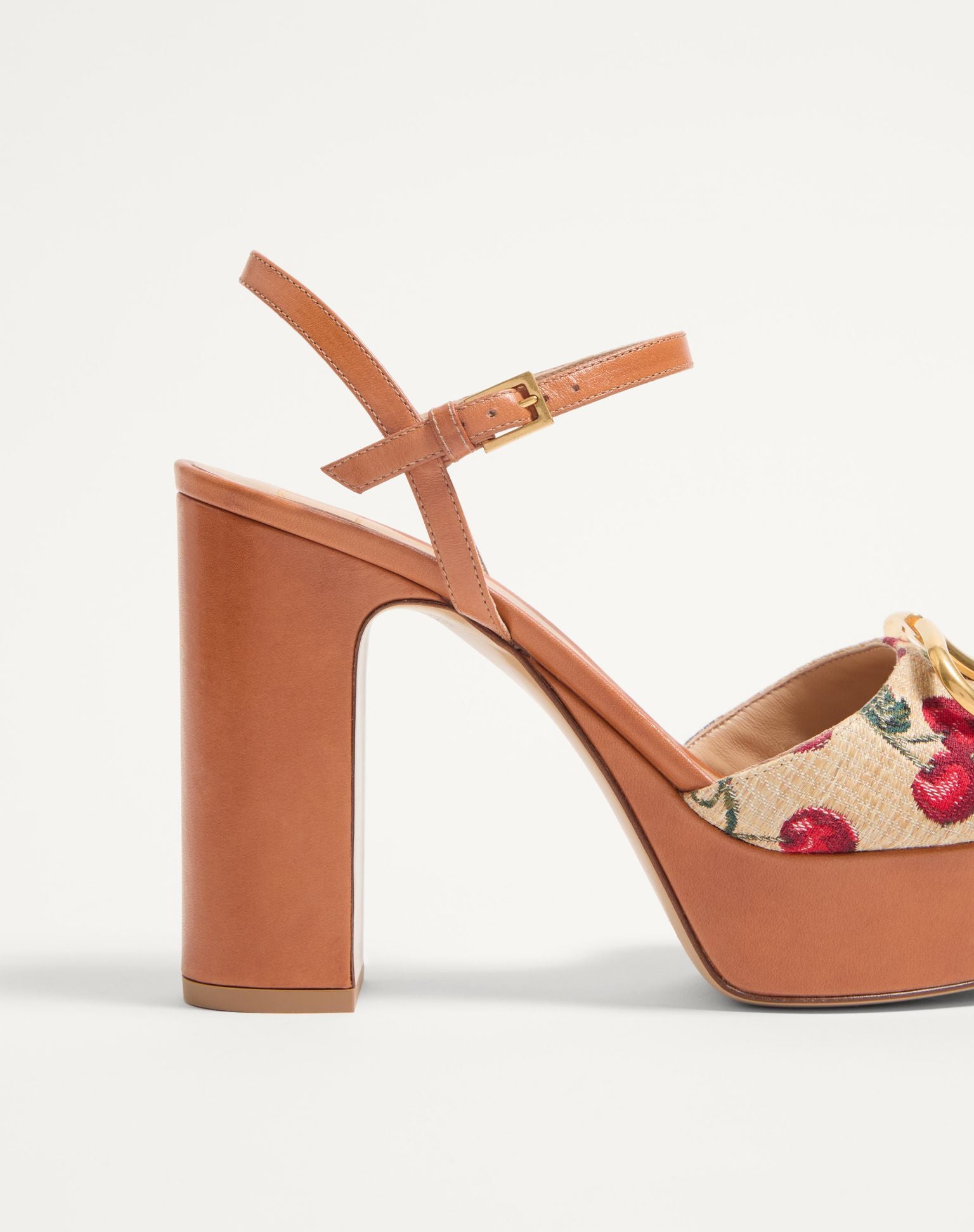👠 Valentino Cherry Print Platform Block Heel Sandals🍒🍒