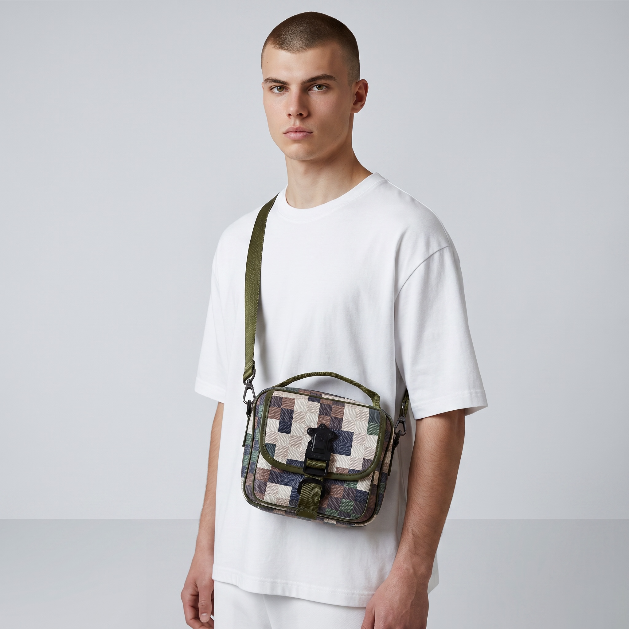 ๐ฉ Louis Vuitton Utility Checkered Crossbody Bag โ Olive Green