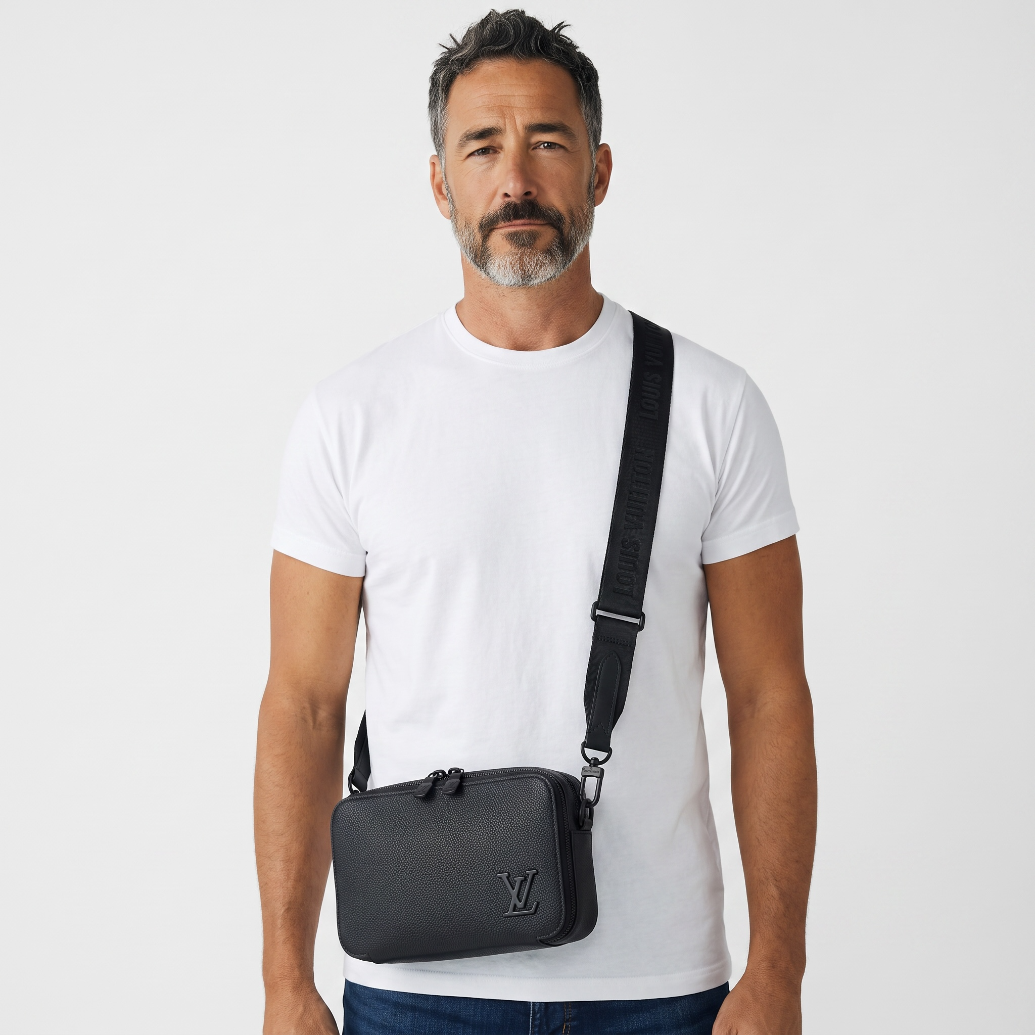 Louis Vuitton Leather Crossbody Bag – Black