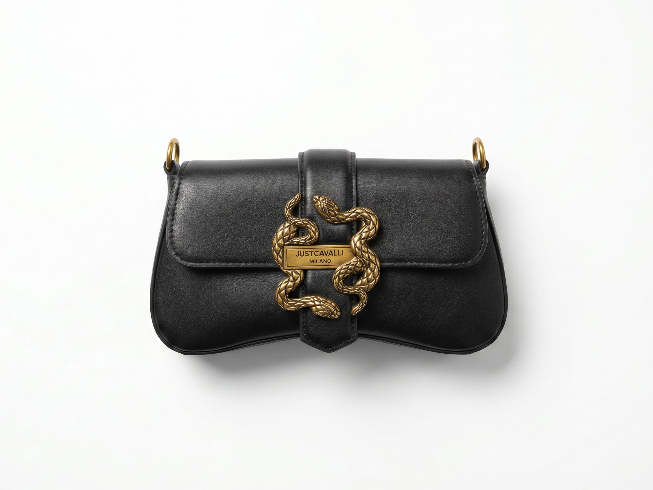 🖤 Just Cavalli Serpente Shoulder Bag – Black Edition 🖤