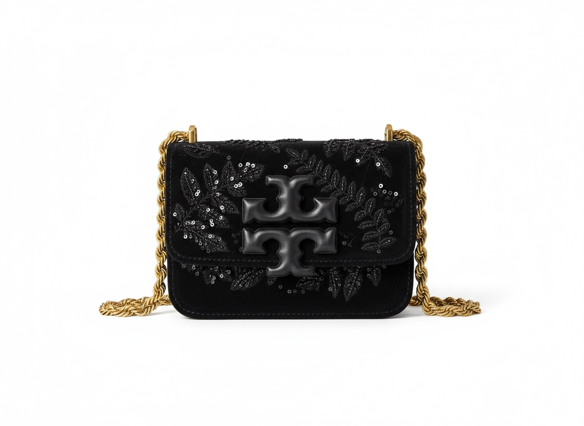 Tory Burch Velvet Chain Bag – All Black Elegance 🖤✨
