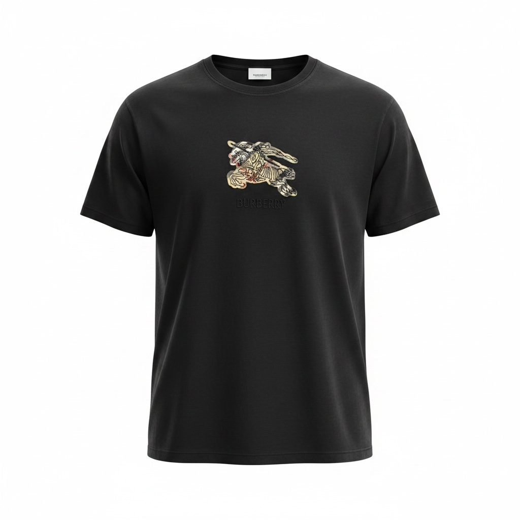 Burberry Black Graphic T-Shirt 🖤✨ Signature Knight Logo