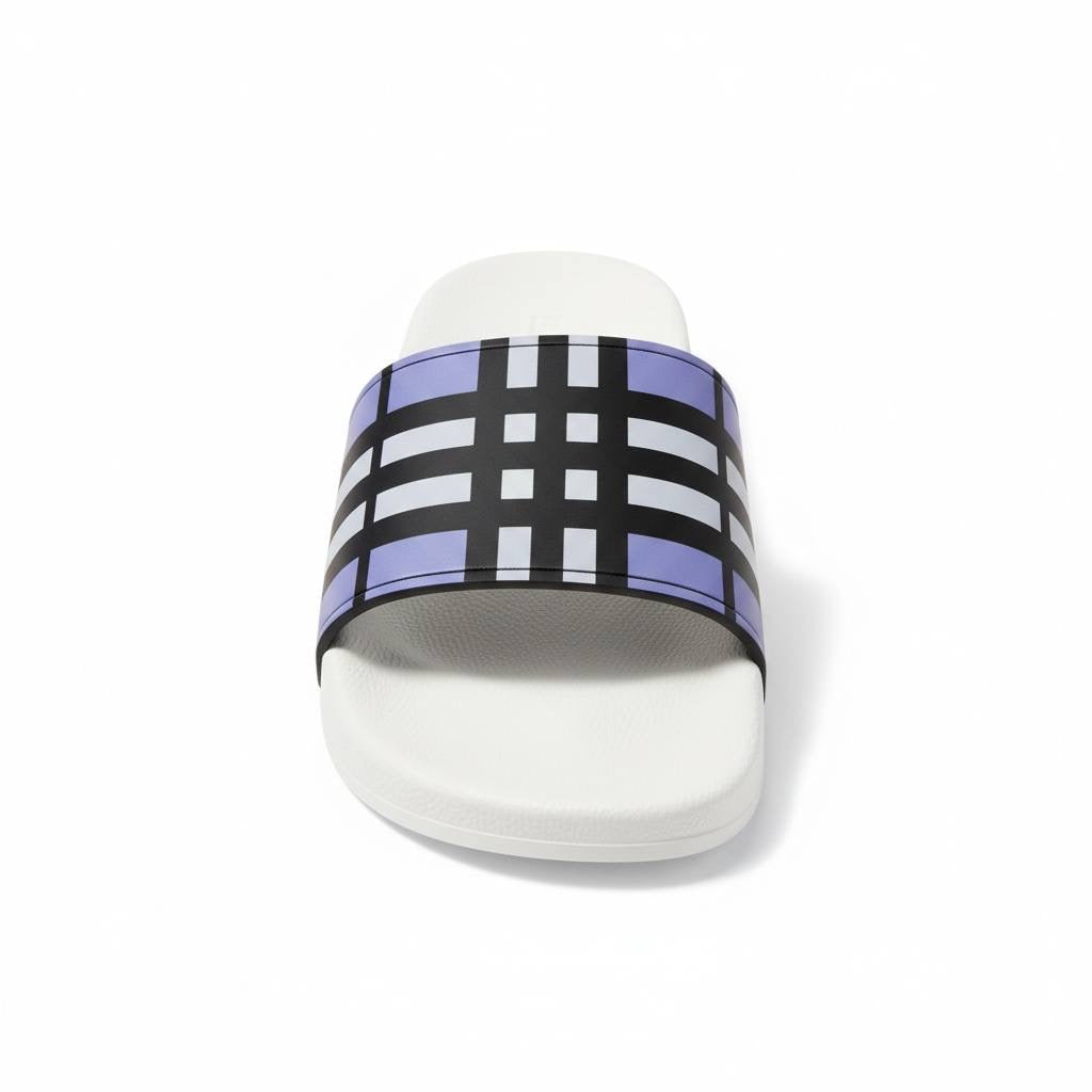 Burberry Check Slides โ White & Lavender Edition ๐ค๐