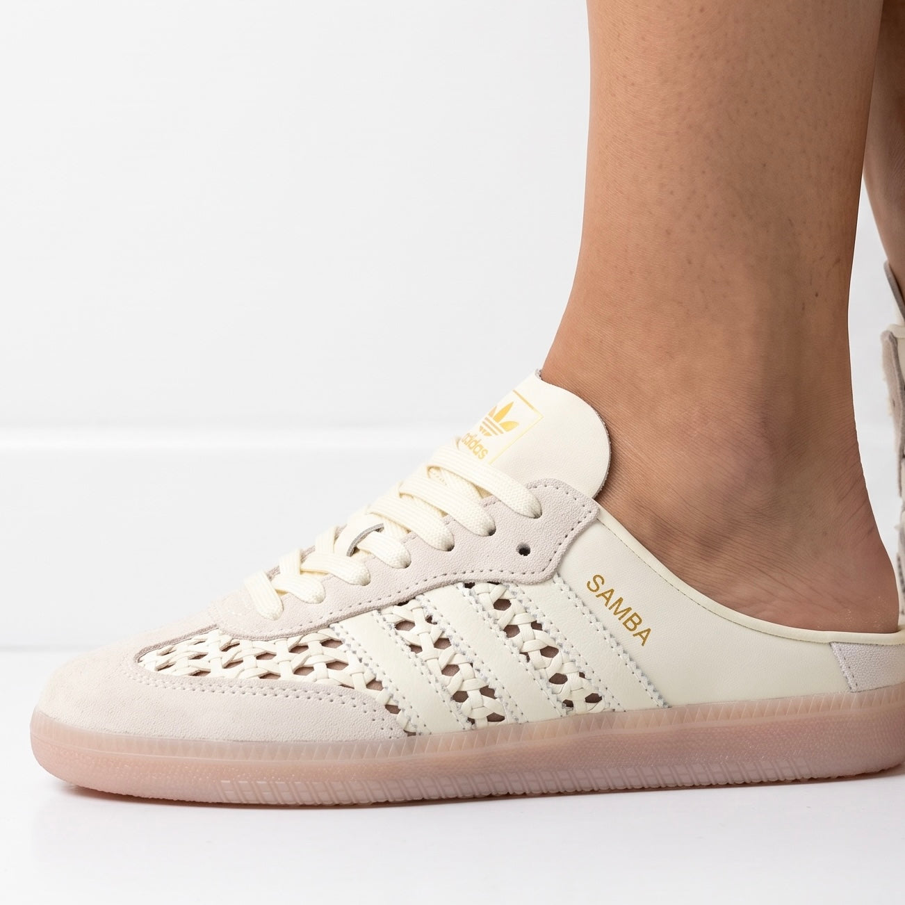 Adidas Samba Mule – Cream Woven Slip-On 👟