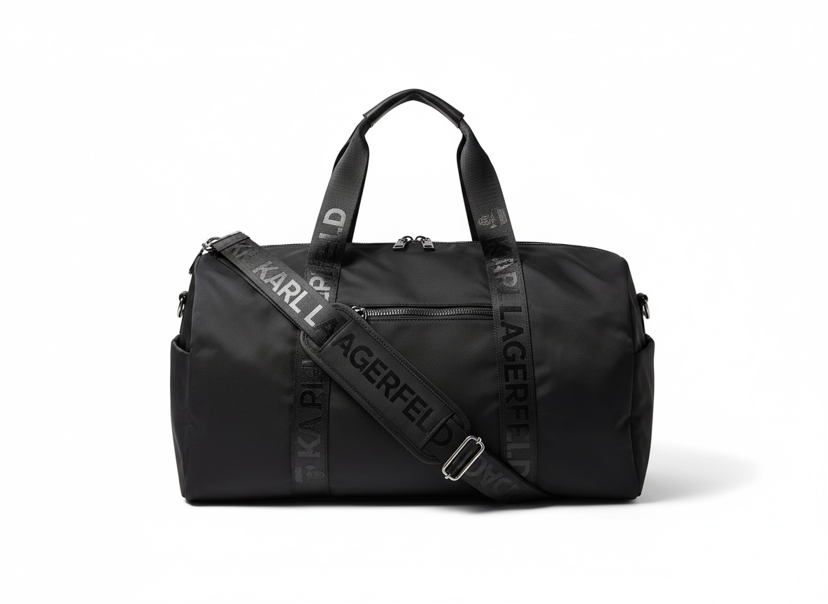 KARL LAGERFELD Black Travel Duffel Bag ๐คโ๏ธ | Premium Statement Carry