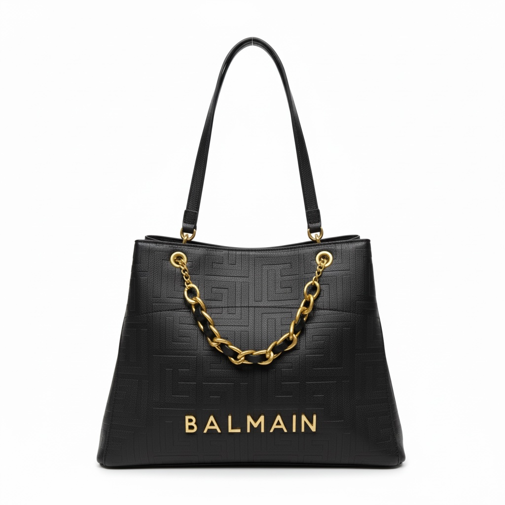 Balmain Monogram Shoulder Bag 🖤✨ | Luxury Designer Handbag (bag +wallet)