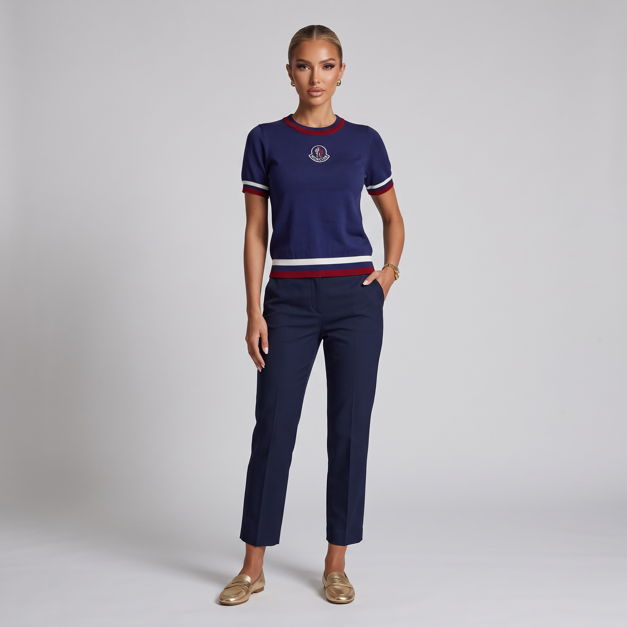 ๐ Moncler Knit Top | Navy | One Size
