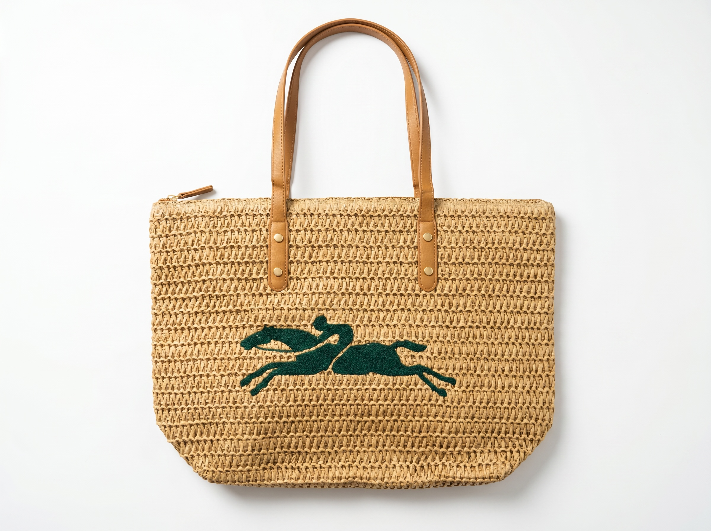 Summer Riviera Woven Beach Tote Bag – Natural Straw Shopper