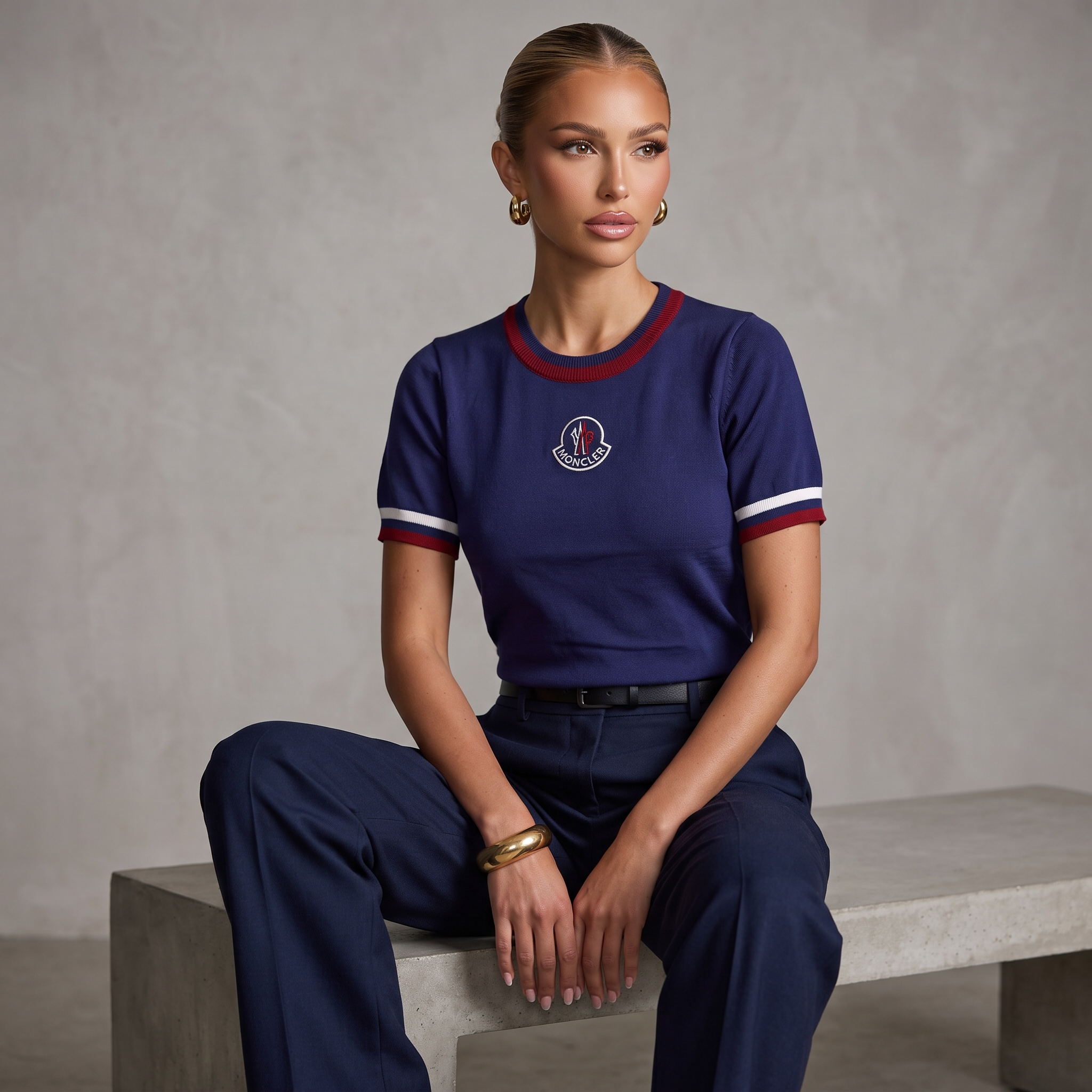 ๐ Moncler Knit Top | Navy | One Size