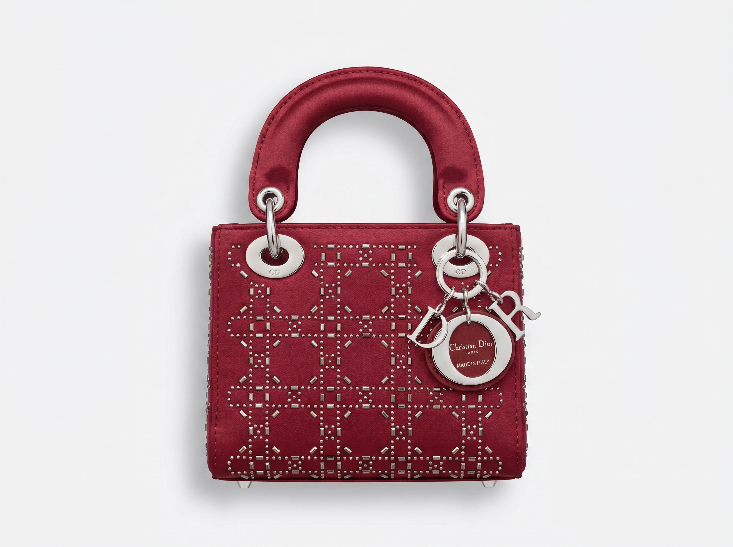 ❤️ Dior Lady Dior Mini Studded Cannage Bag – Ruby Red Edition ❤️