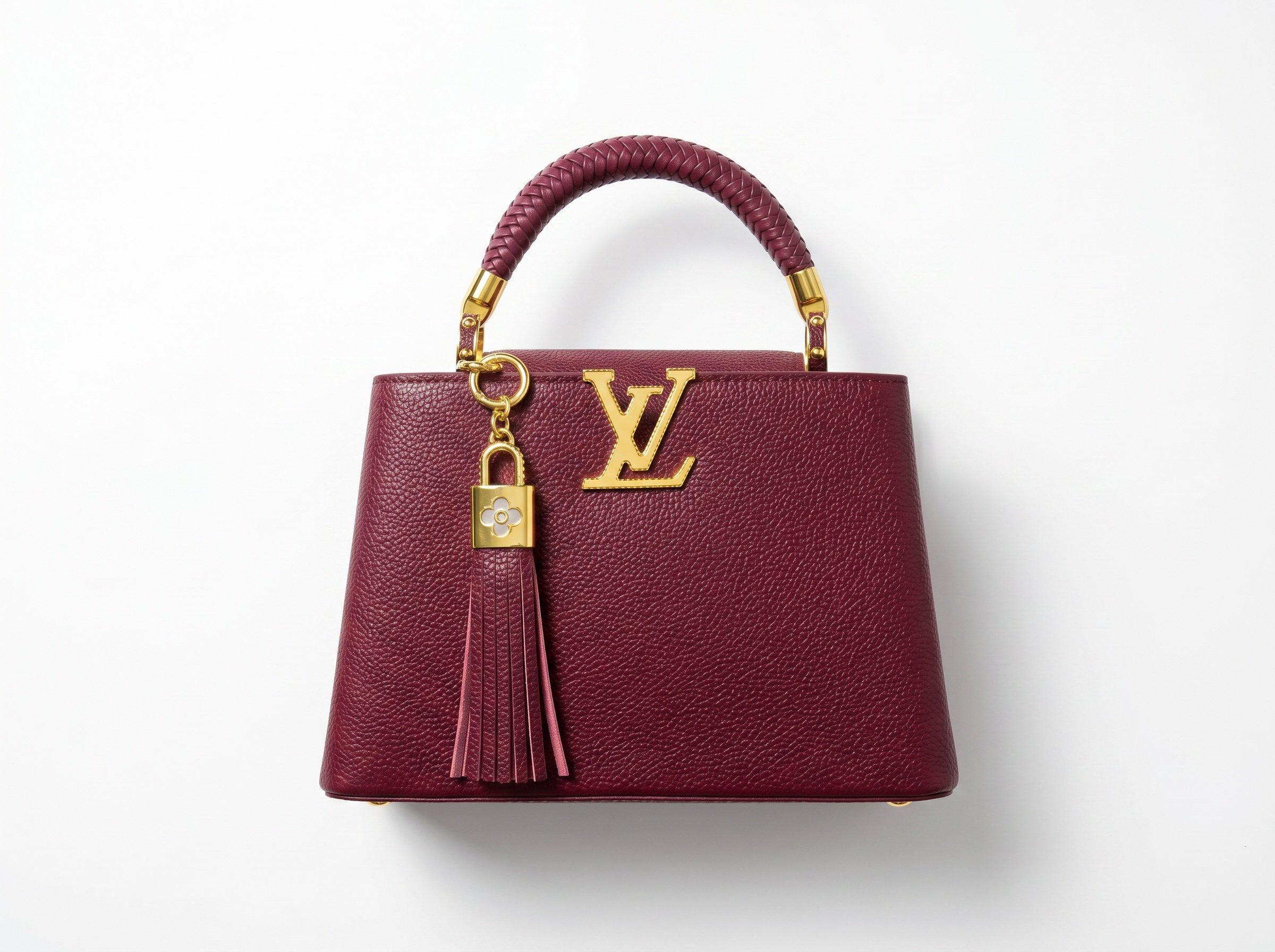 ✨ Louis Vuitton Capucines MM – Burgundy Leather Statement Handbag ❤️👜