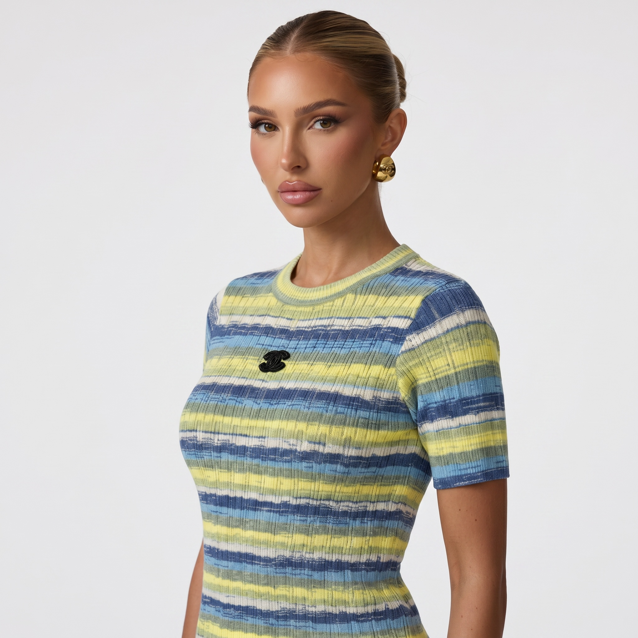 💙 Chanel Coastal Stripe Knit Top