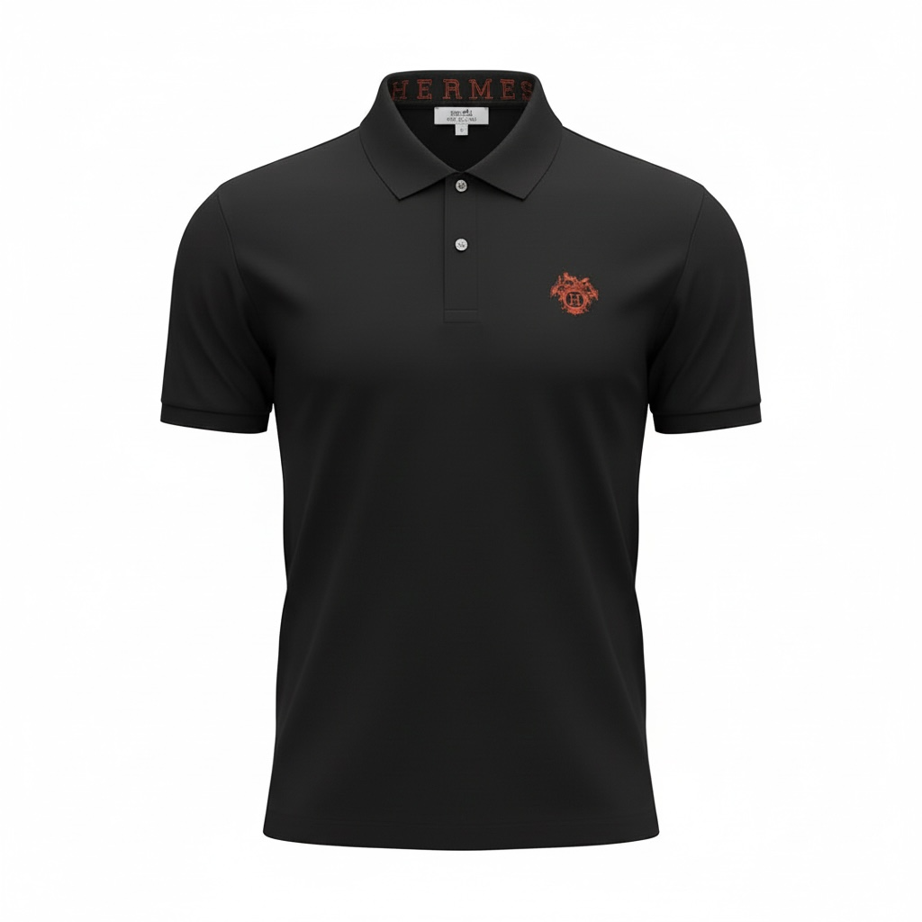 Hermès Black Polo Shirt 🖤✨ Signature Luxury Edition