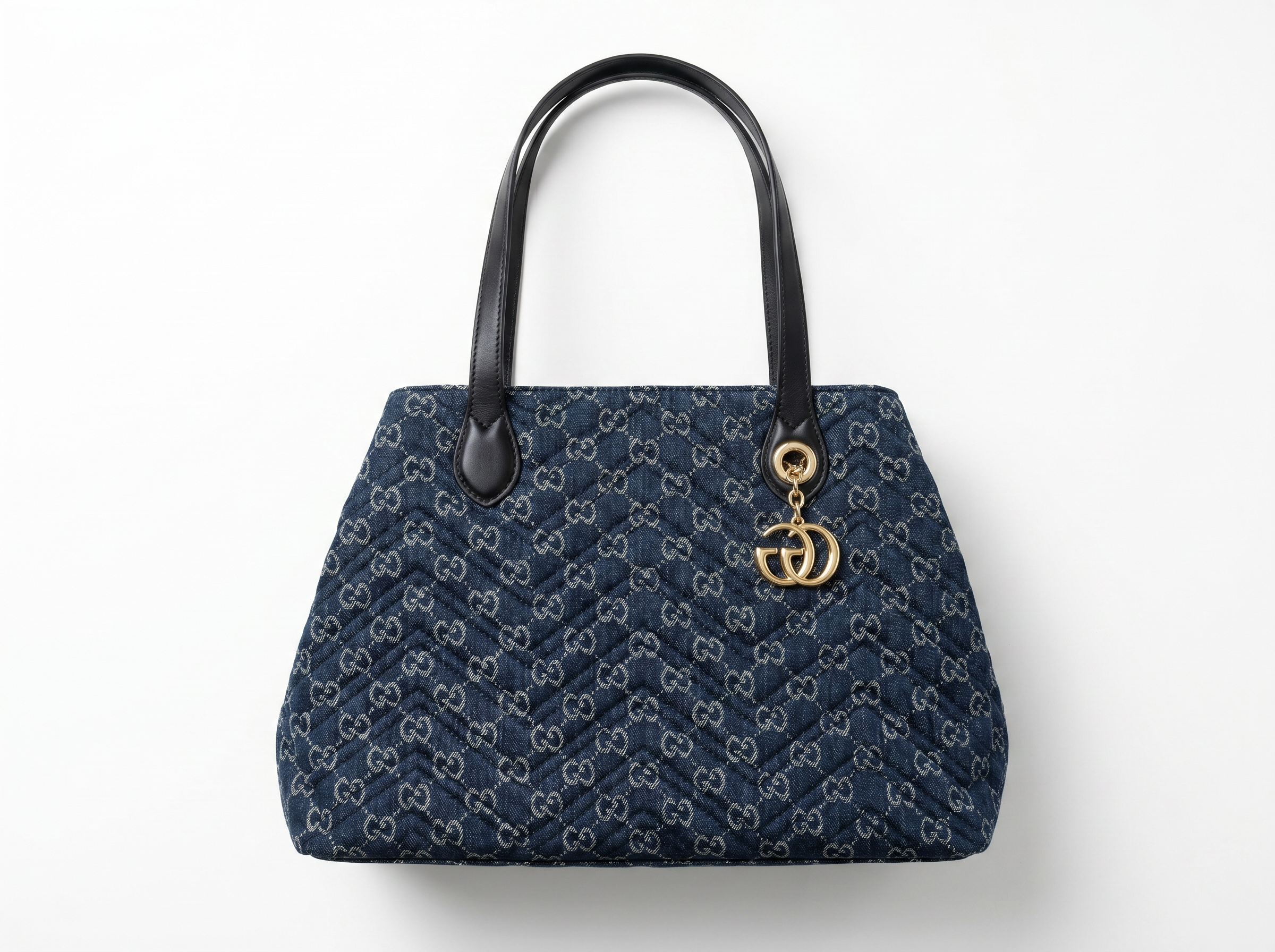 Gucci Denim Quilted Shoulder Tote Bag 💙✨
