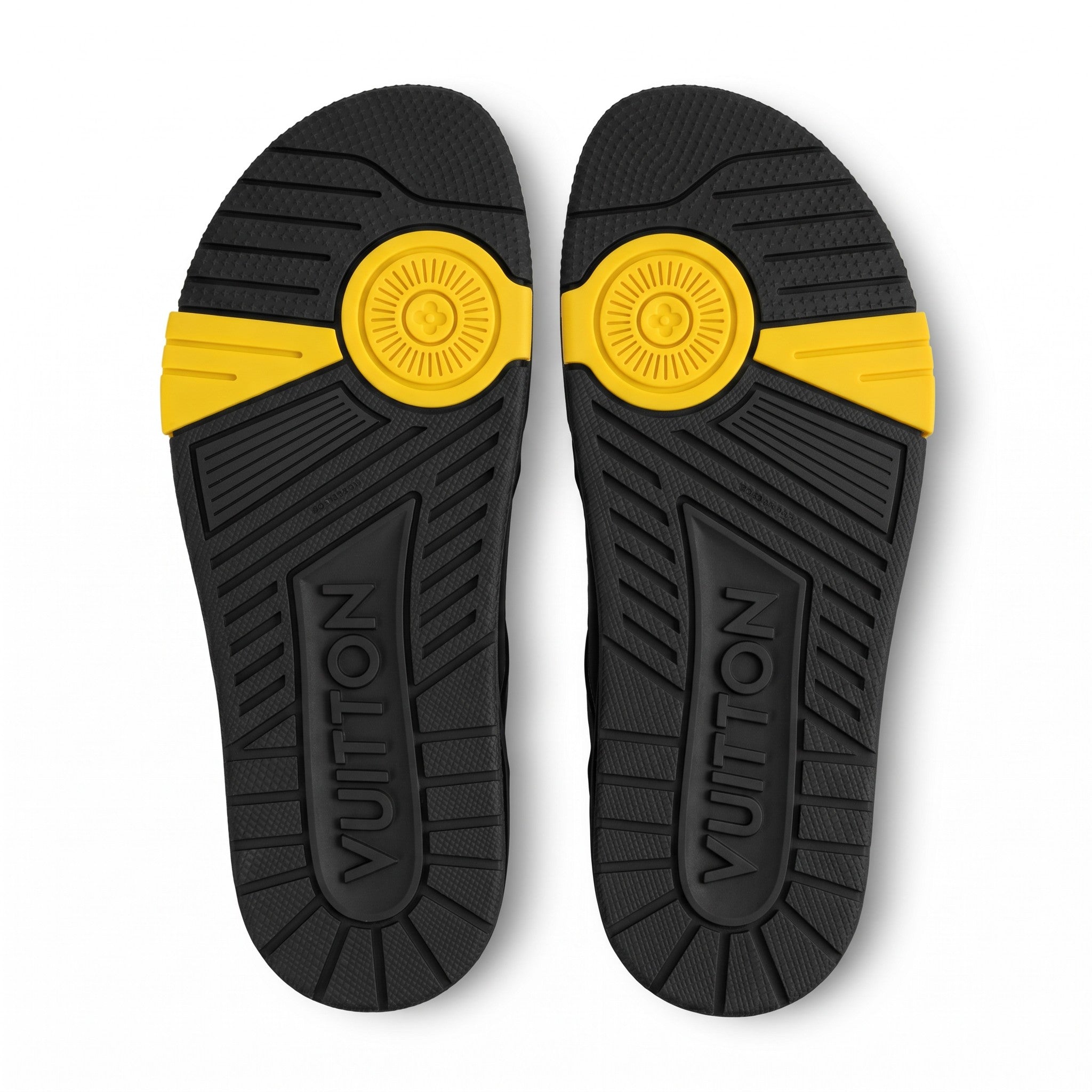 Louis Vuitton Black & Gold Double Buckle Luxury Slides