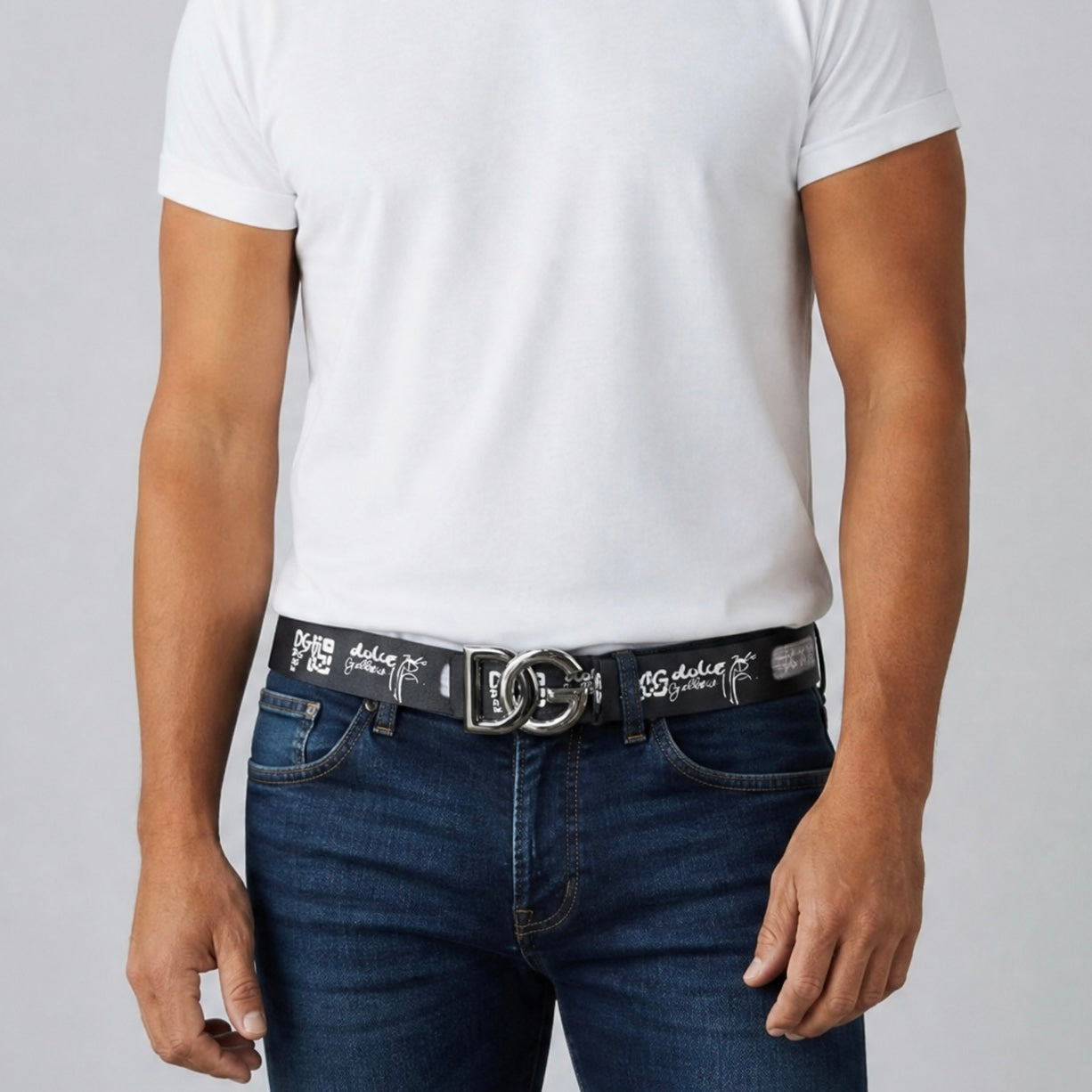 Dolce & Gabbana™ Camouflage DG Belt 🐆 (115 cm cm | Black Buckle Edition)
