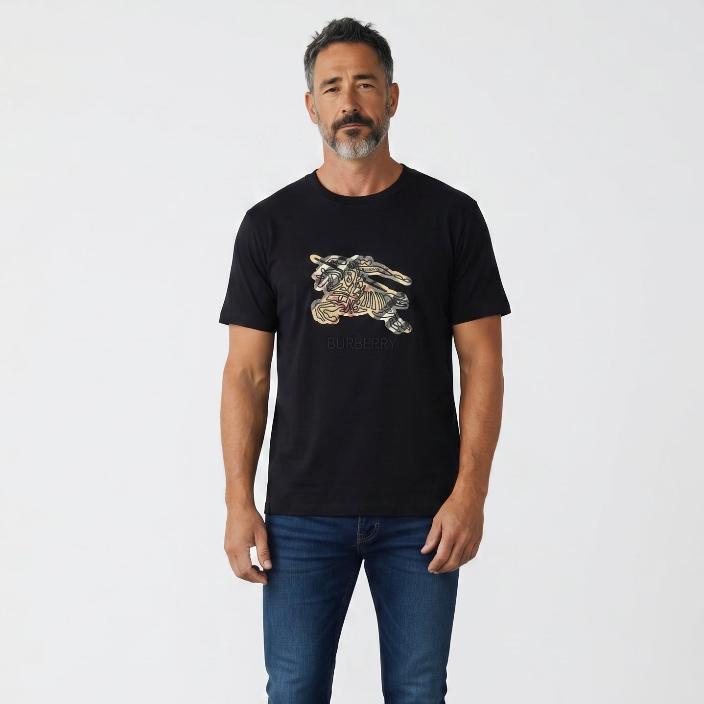 Burberry Black Graphic T-Shirt 🖤✨ Signature Knight Logo