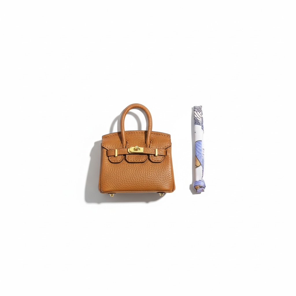Hermès Mini Birkin BagCharm – Tan Brown 🤎✨ | Luxury Key Holder