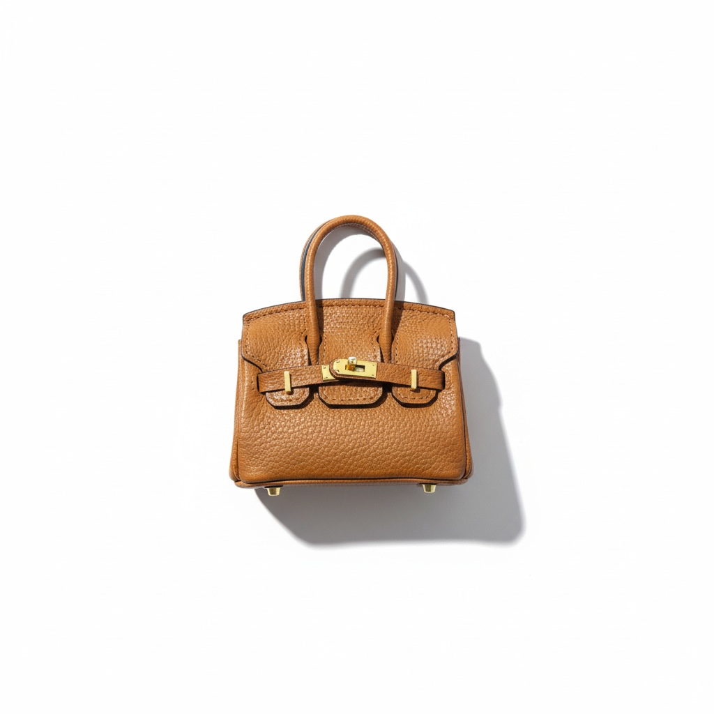 Hermès Mini Birkin BagCharm – Tan Brown 🤎✨ | Luxury Key Holder