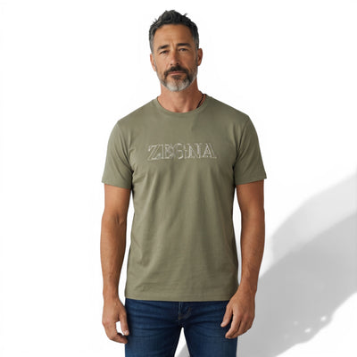 ZEGNA Olive Green Logo T-Shirt 🫒✨ Premium Minimal Fit