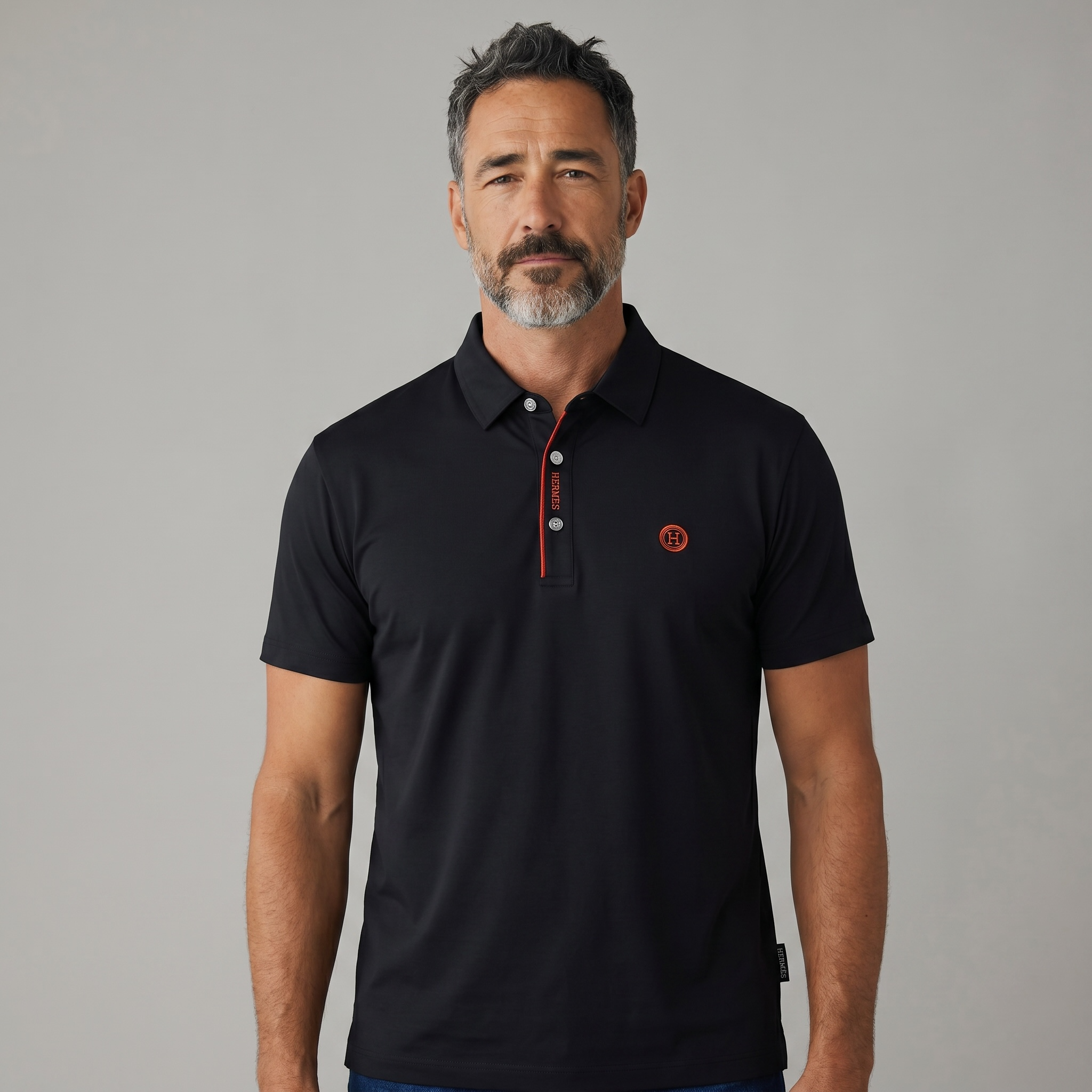 Hermès Premium Black Polo Shirt – Modern Luxury Slim Fit Polo 👕🖤