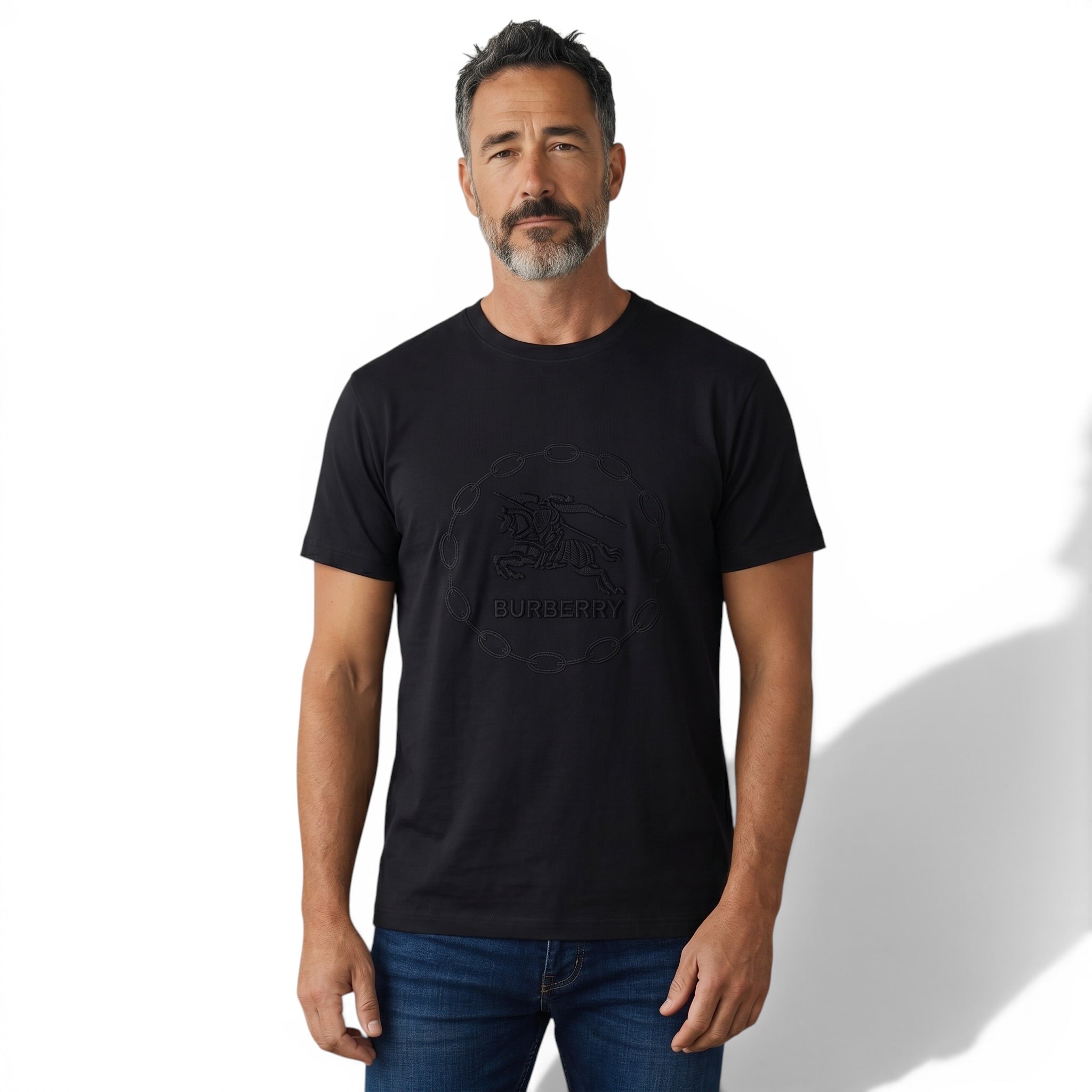 Burberry Black Embossed Logo T-Shirt 🖤✨ Ultra Minimal Edition