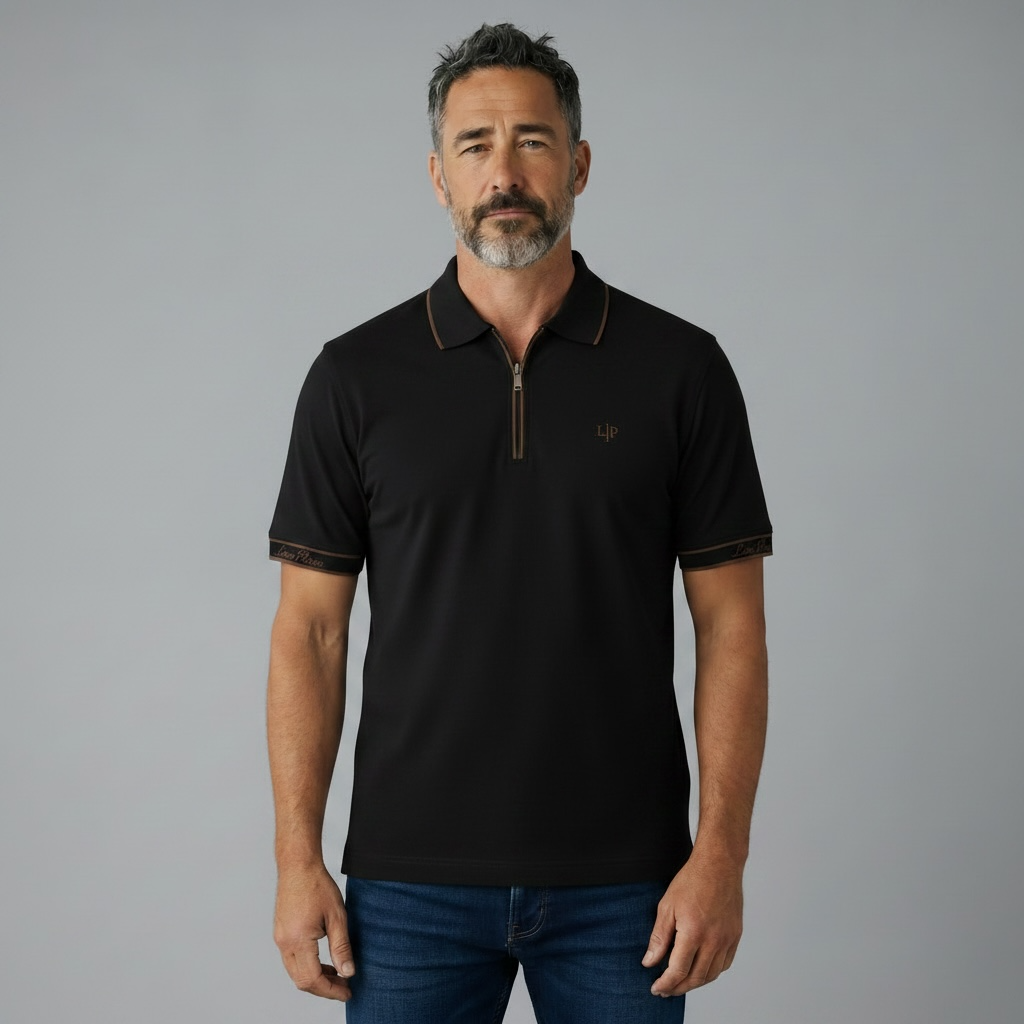 Loro Piana Black Half-Zip Polo Shirt 🖤✨ Premium Luxury Fit