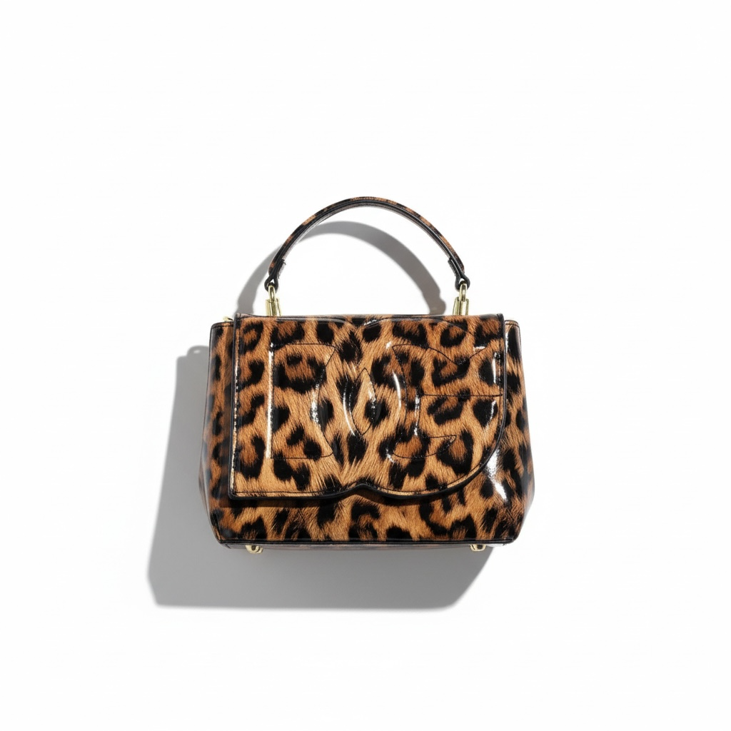 Dolce & Gabbana Leopard Glossy Top-Handle Bag – Wild Luxury Statement 🐆✨