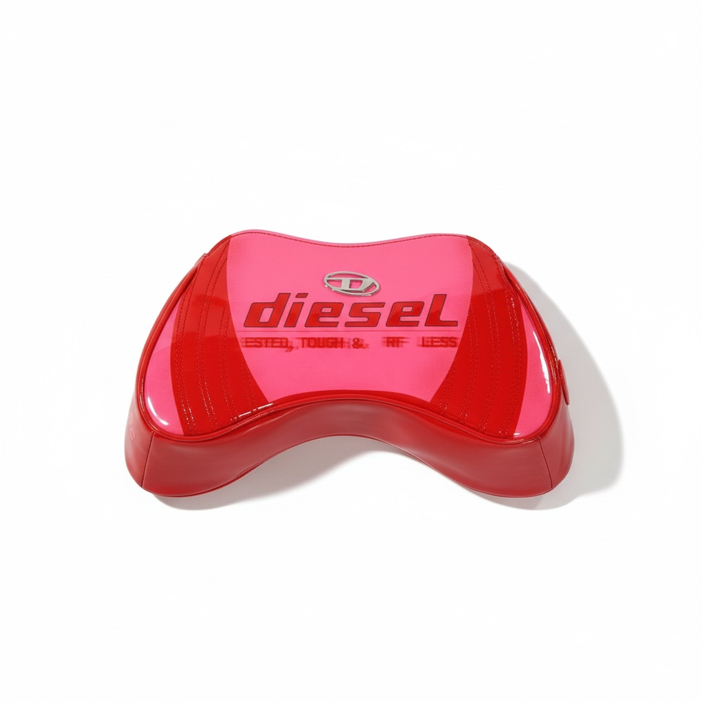 DIESEL Hot Pink & Red Gloss Y2K Shoulder Bag 💖🔥 | Bold Logo Statement